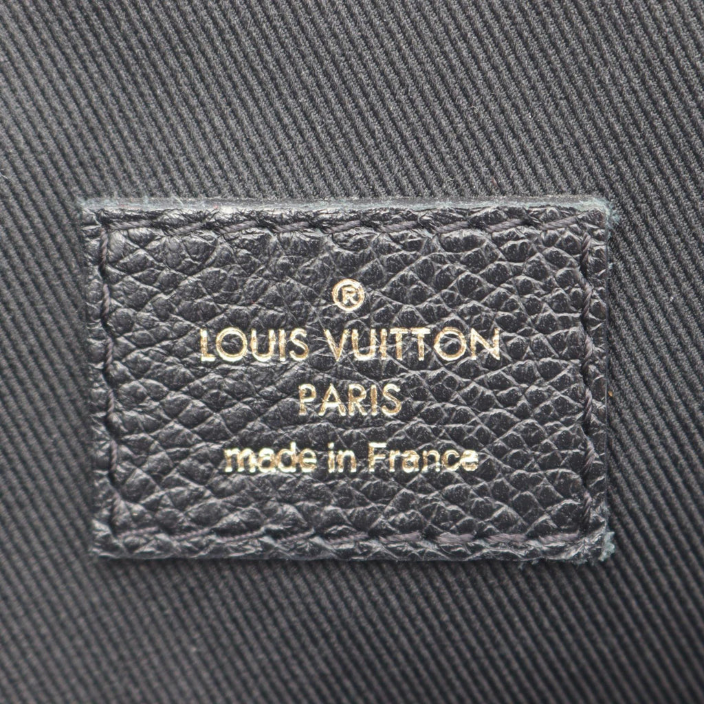 Louis Vuitton Black Brown Monogram Coated Canvas Leather Handbag (Pre-Owned)