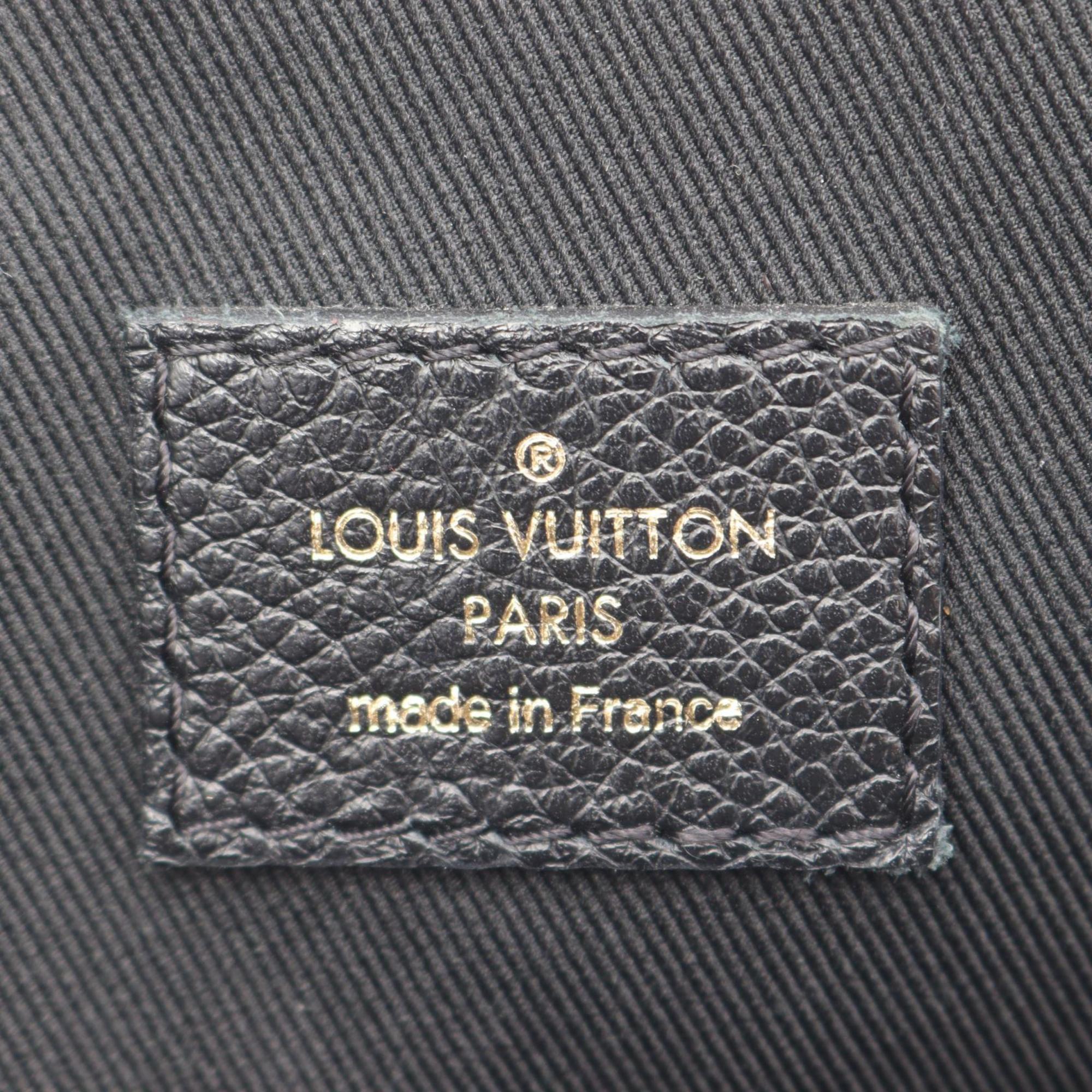 Louis Vuitton Black Brown Monogram Coated Canvas Leather Handbag (Pre-Owned)