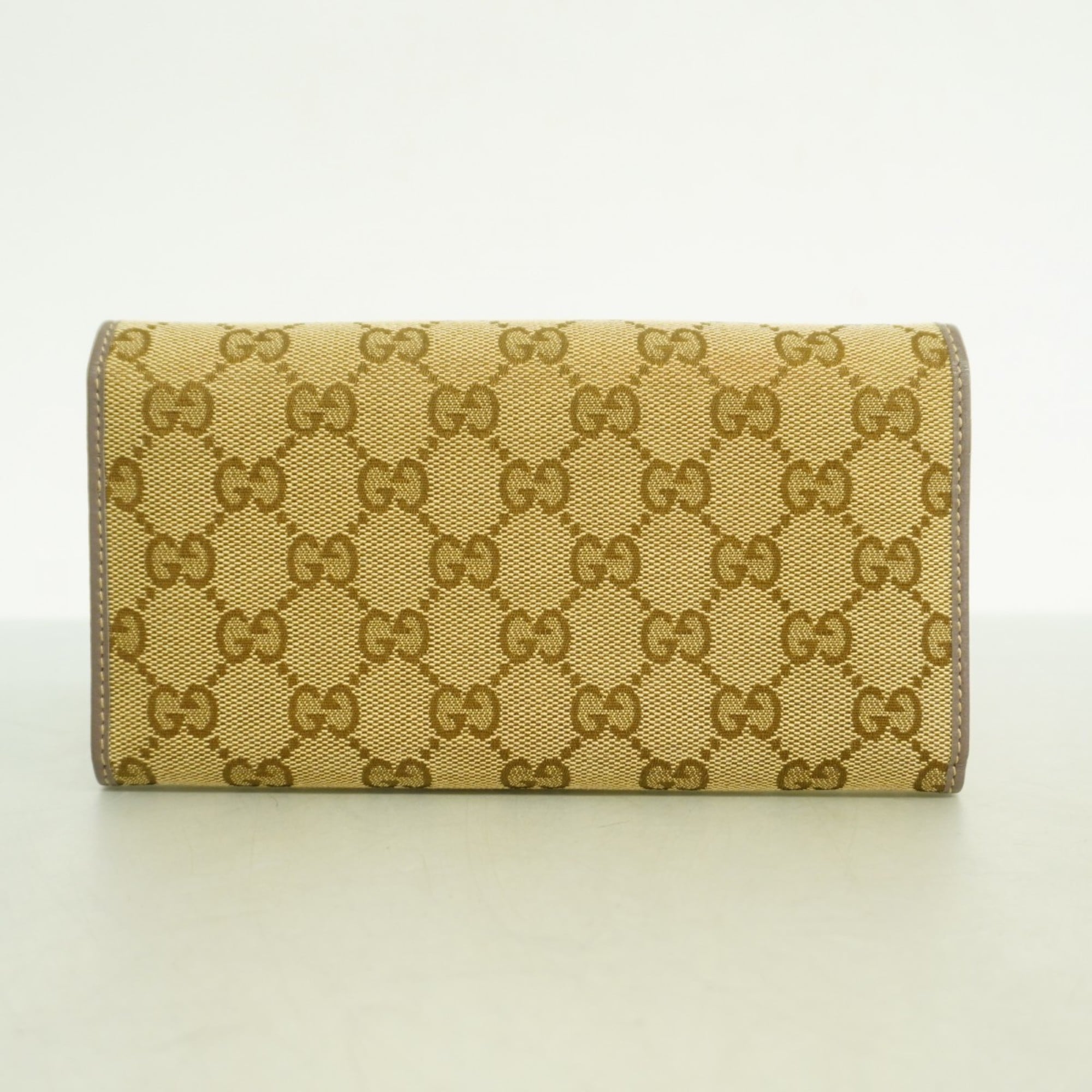 Gucci Brown Canvas Long Wallet (Bi-Fold) (Pre-Owned)