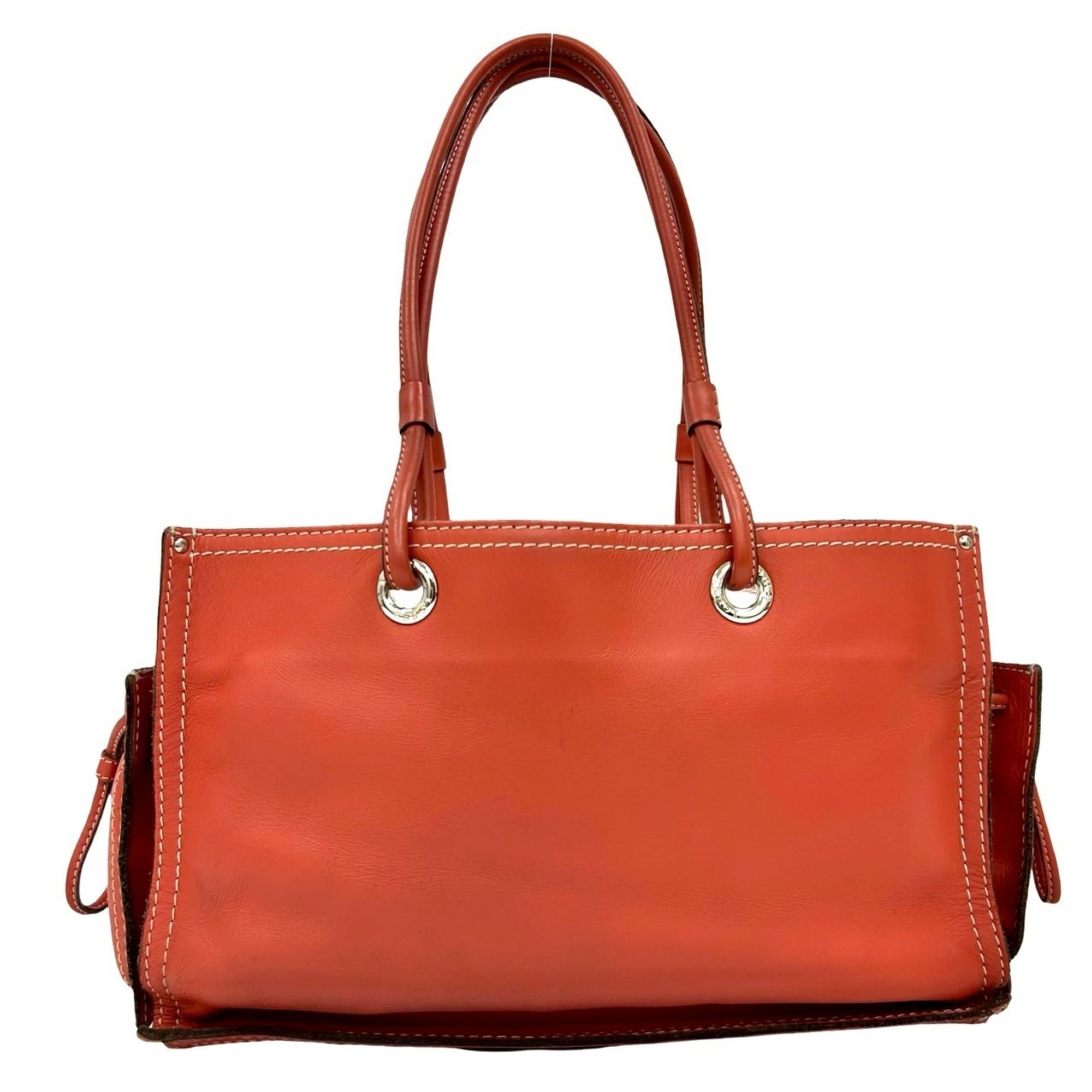 Loewe Orange Leather Handbag Tote Bag (Pre-Owned)