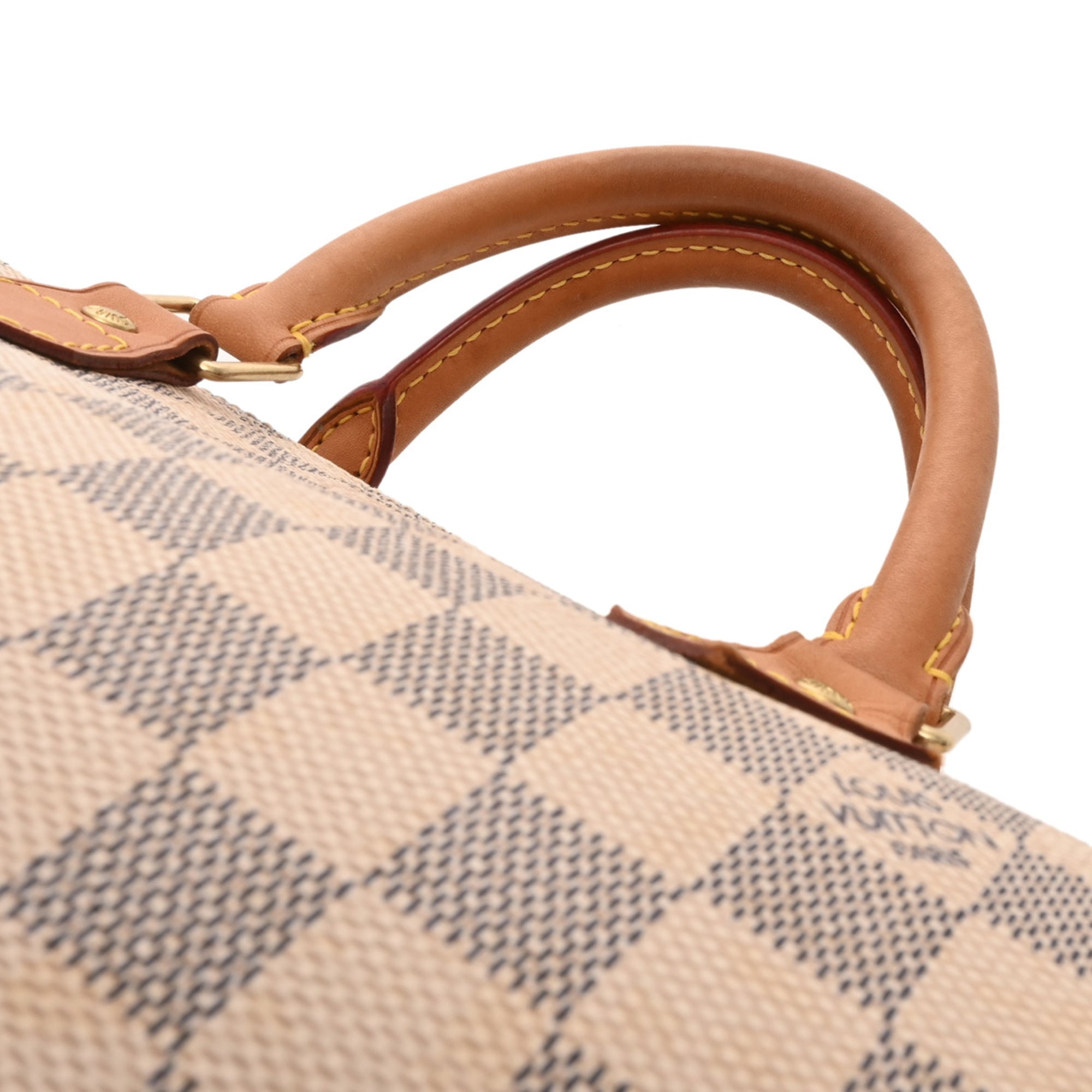 Louis Vuitton White Damier Azur Canvas Handbag (Pre-Owned)