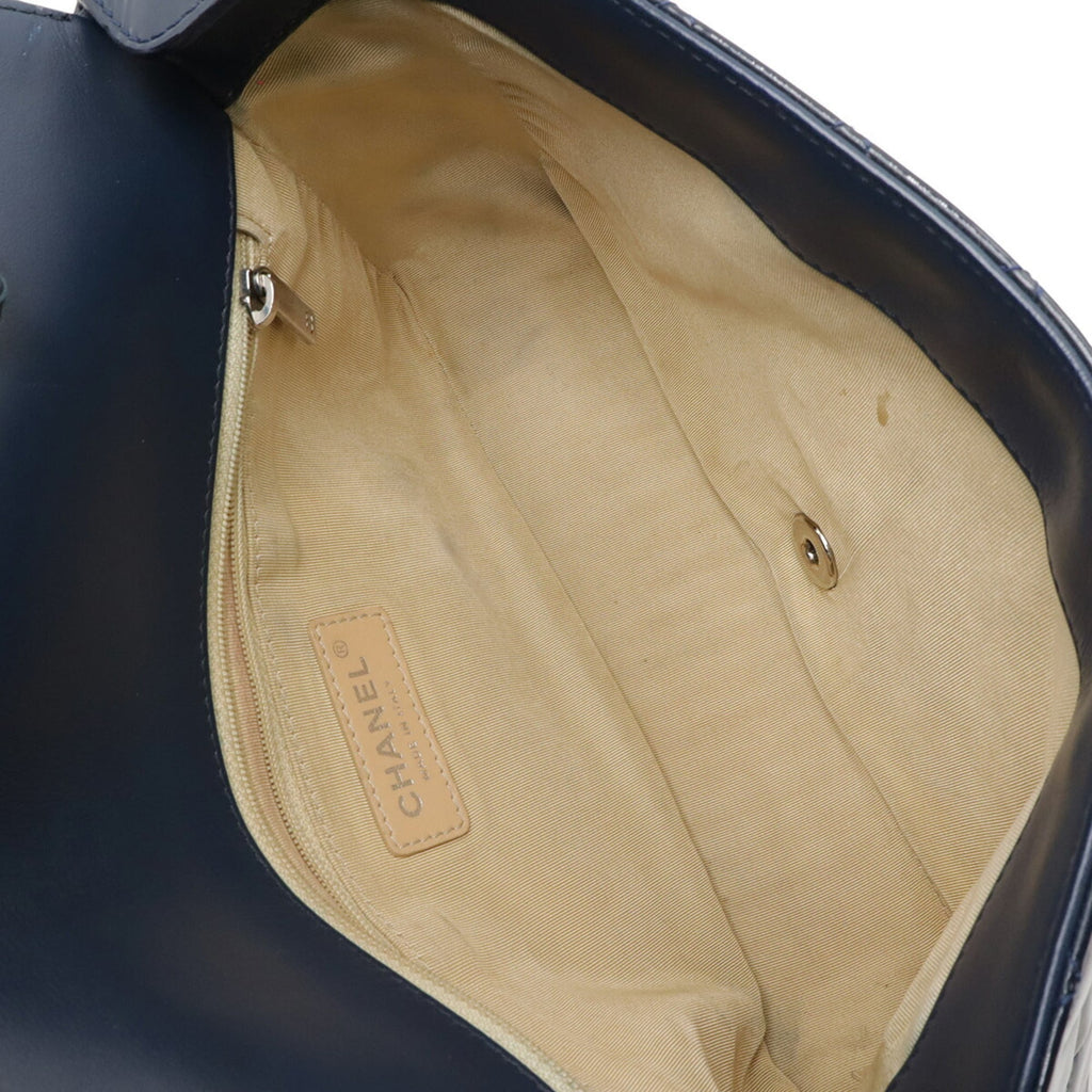 Chanel Navy Leather Pochette Shoulder Bag (Pre-Owned)