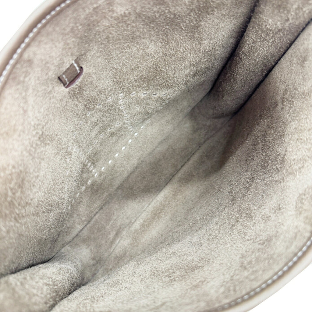 Hermes Etoupe Gray Taurillon Clemence Leather Shoulder Bag (Pre-Owned)