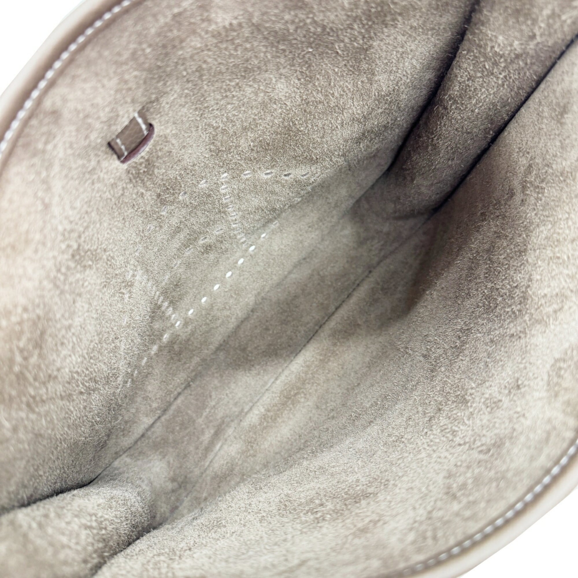 Hermes Etoupe Gray Taurillon Clemence Leather Shoulder Bag (Pre-Owned)
