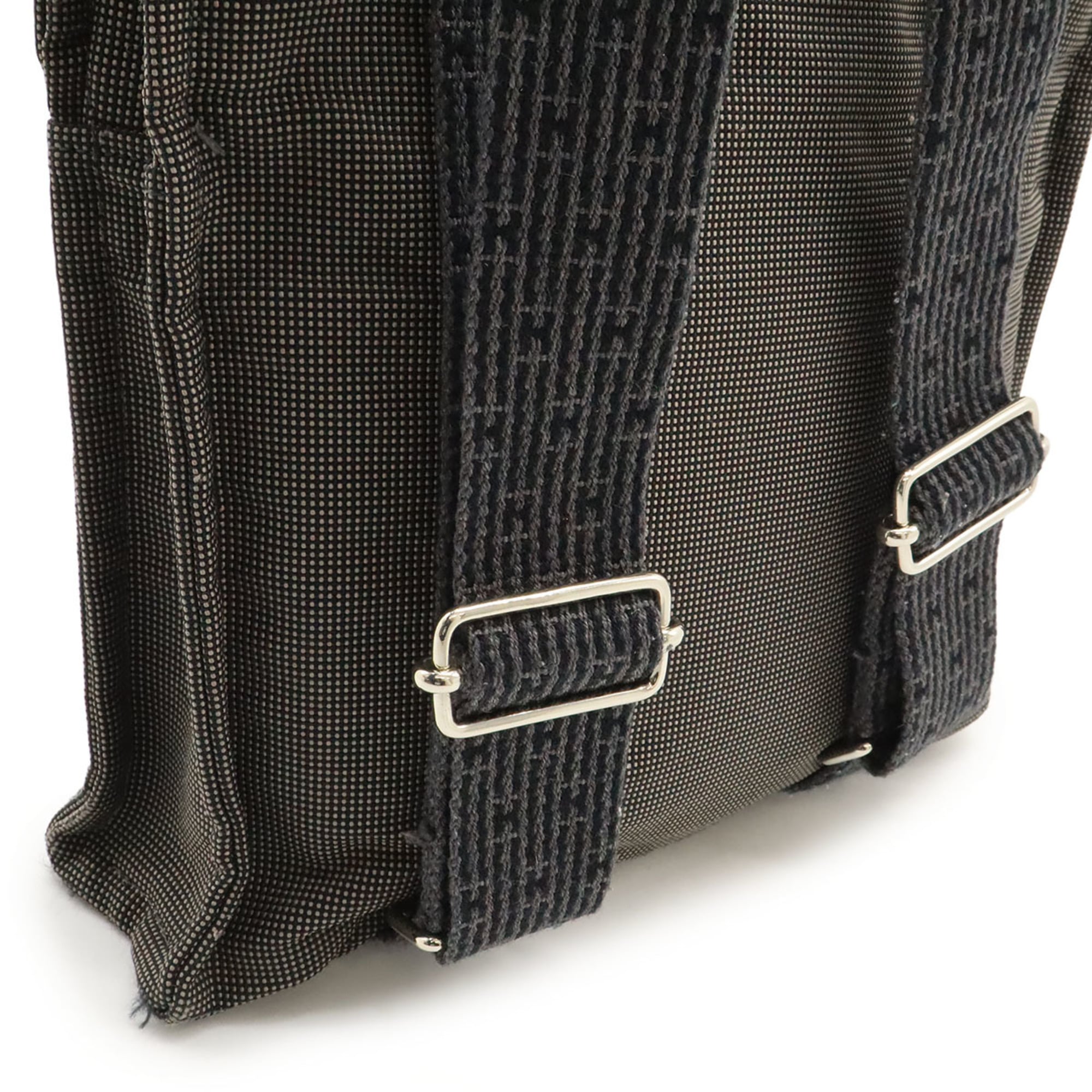 Hermes Her Line Gray Canvas Backpack (Pre-Owned)
