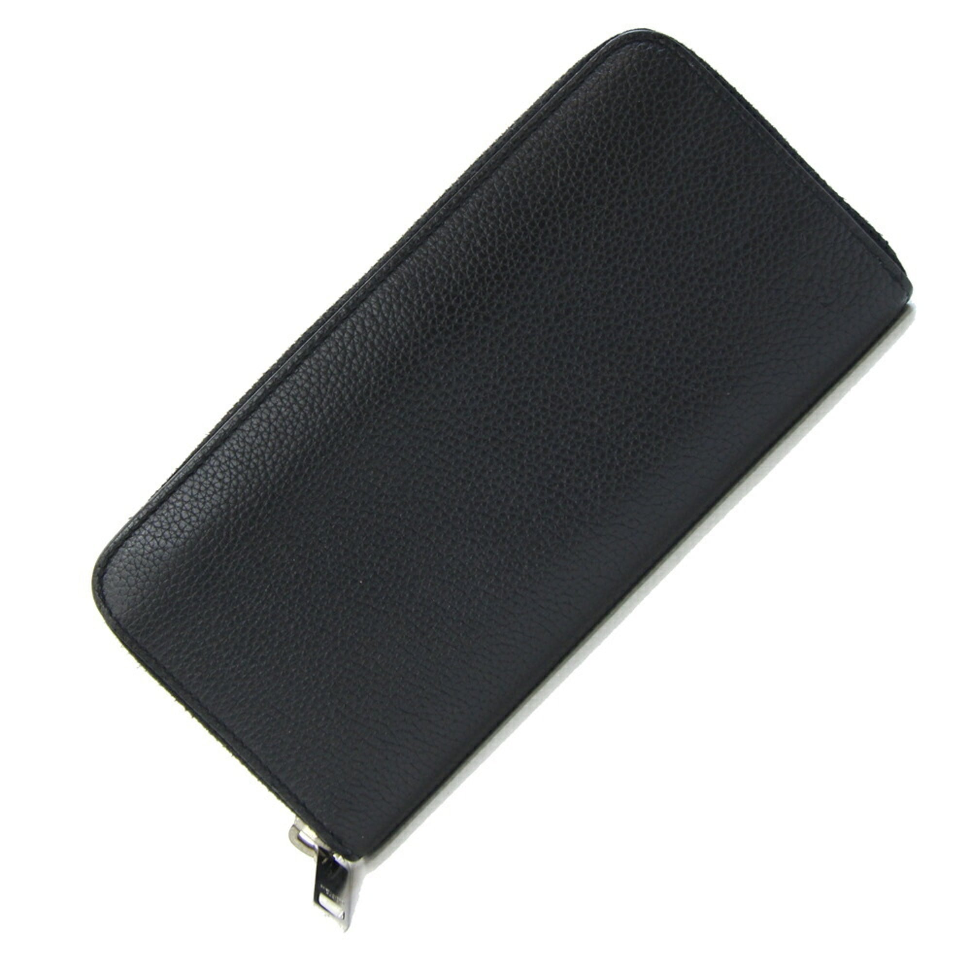 Saint Laurent Black Leather Long Wallet (Bi-Fold) (Pre-Owned)