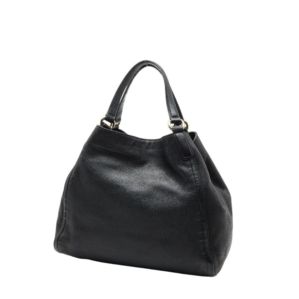 Gucci Black Leather Shoulder Bag Tote Bag (Pre-Owned)