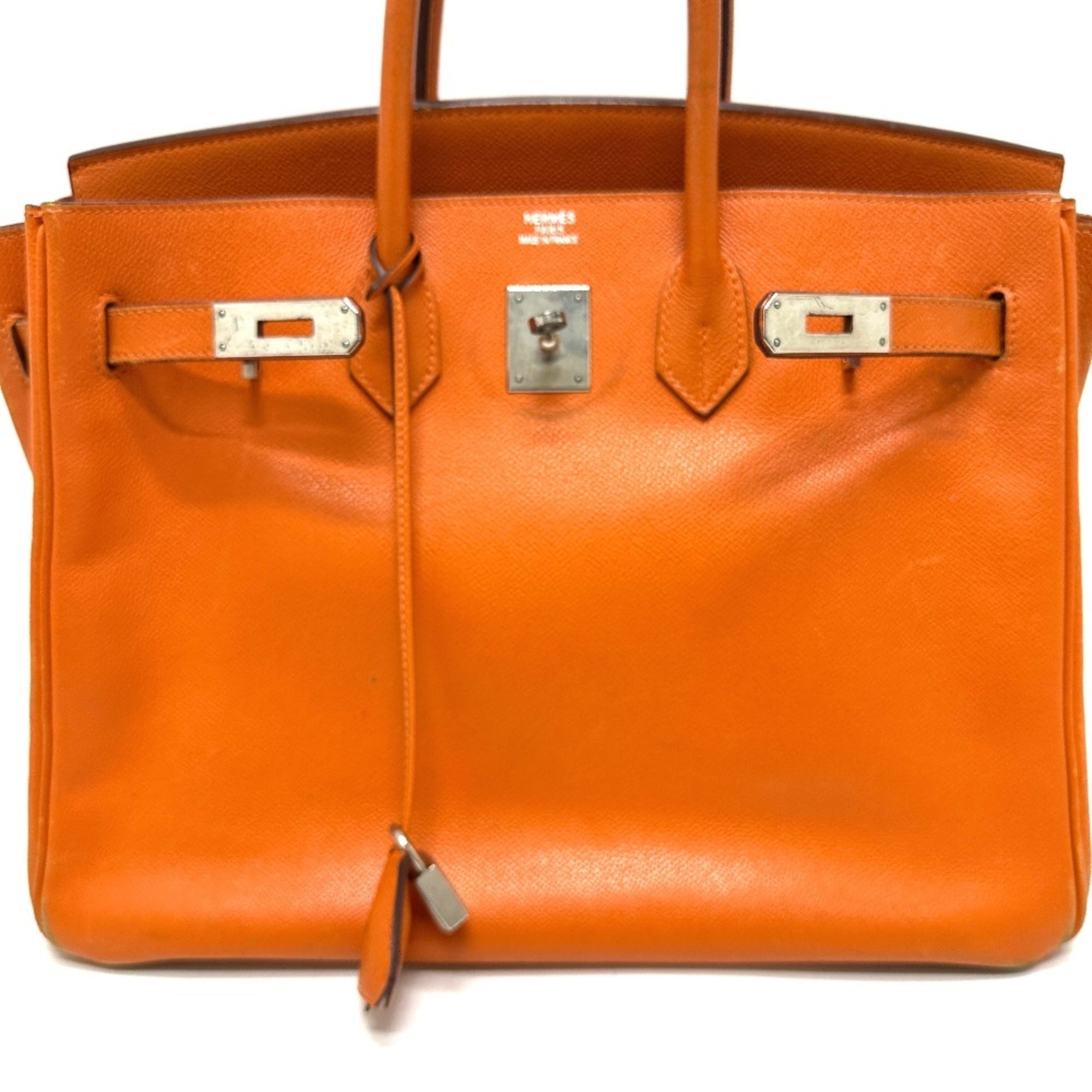 Hermes Birkin Orange Epsom Leather Handbag (Pre-Owned)