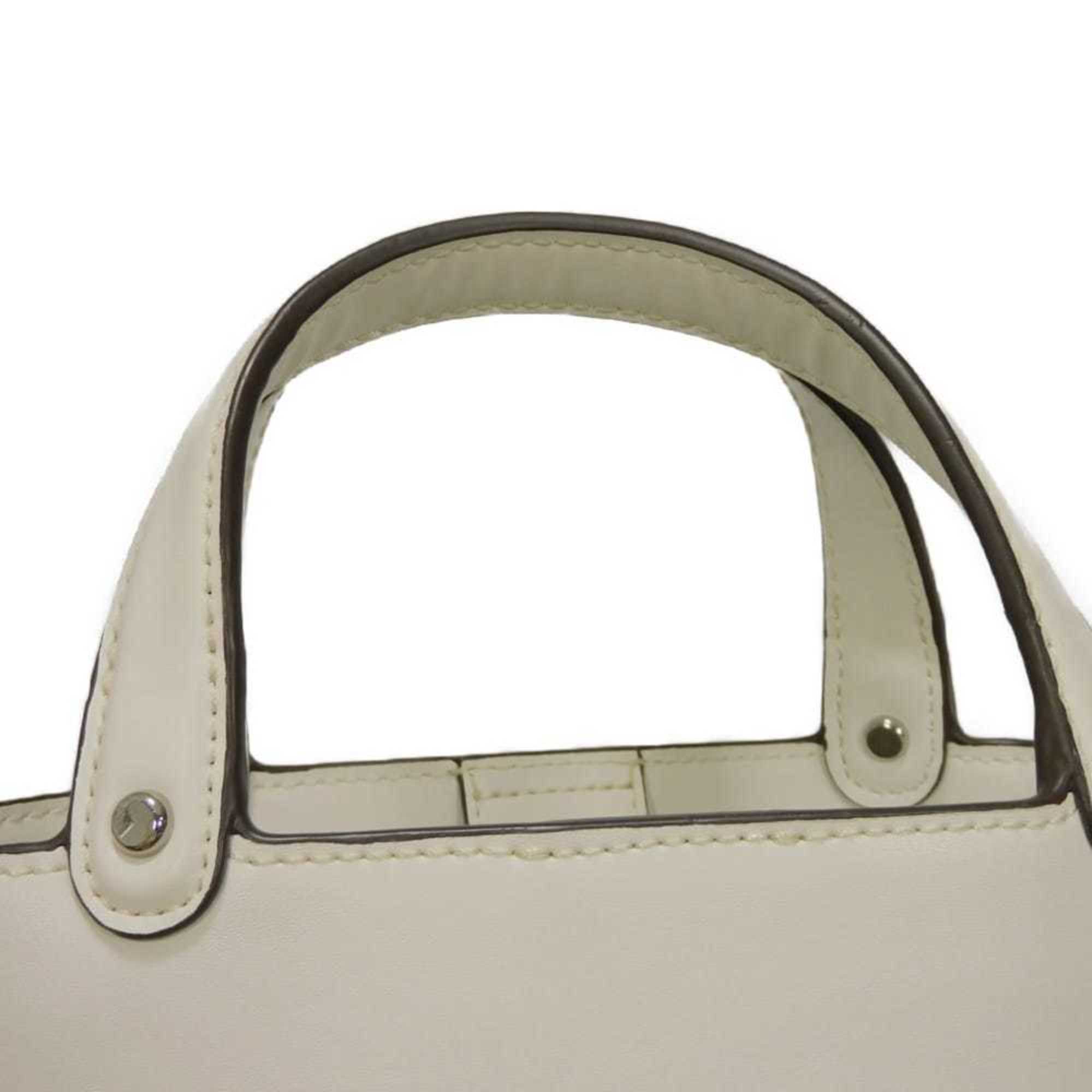 Tory Burch White Leather Handbag Shoulder Bag (Pre-Owned)
