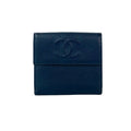 Chanel Navy Grained Calfskin Wallet (Bi-Fold) (Pre-Owned)