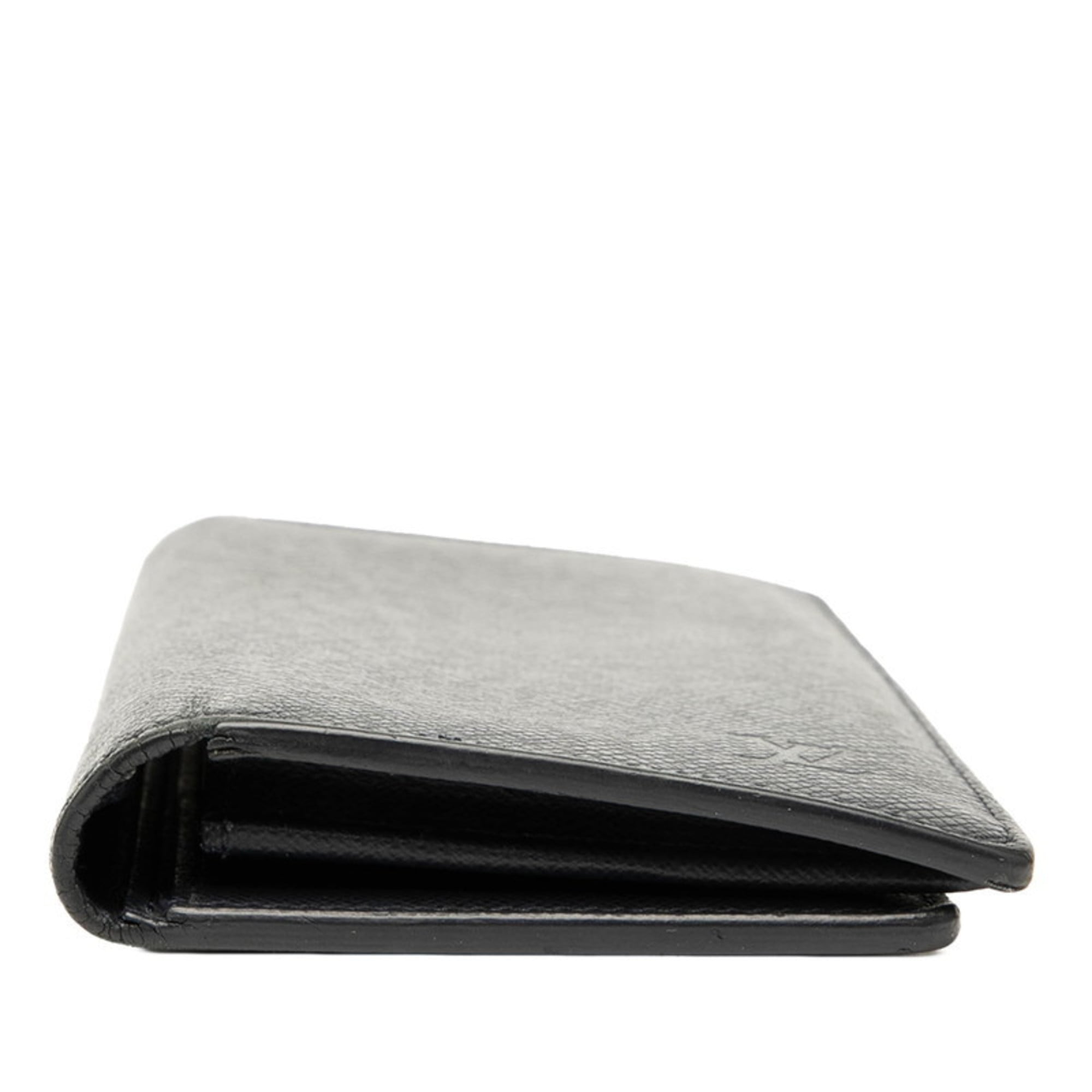 Louis Vuitton Navy Navy Blue Leather Long Wallet (Bi-Fold) (Pre-Owned)