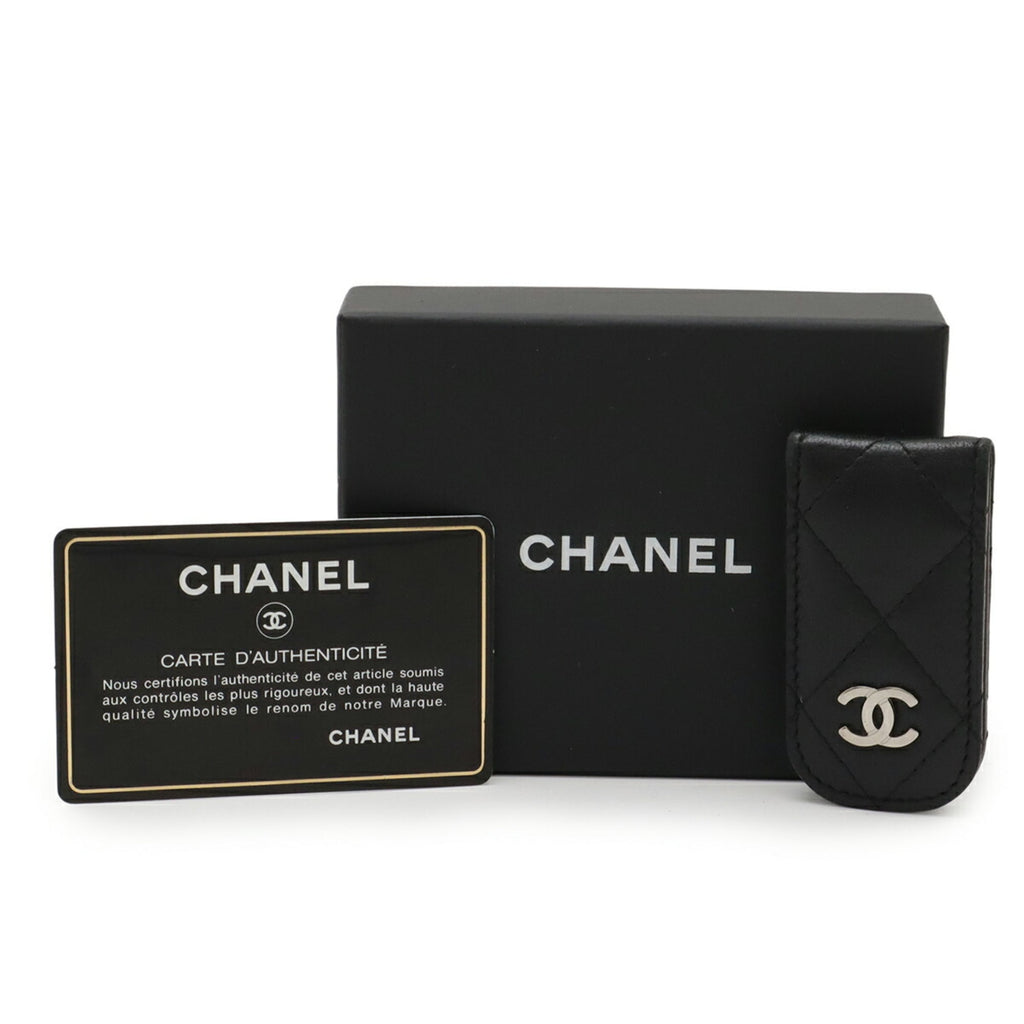 Chanel Matelasse Black Leather Money Clip (Pre-Owned)