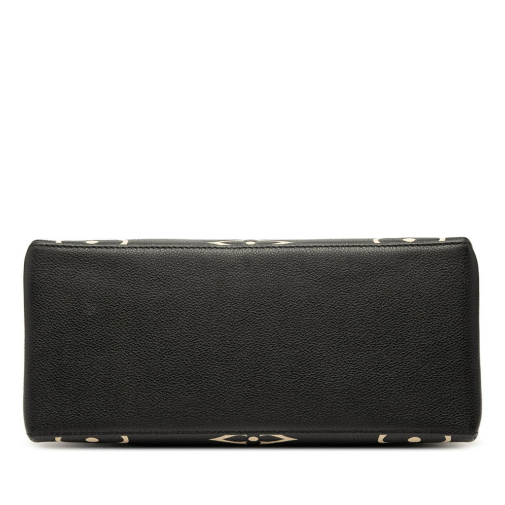 Louis Vuitton Beige Black Leather Handbag (Pre-Owned)