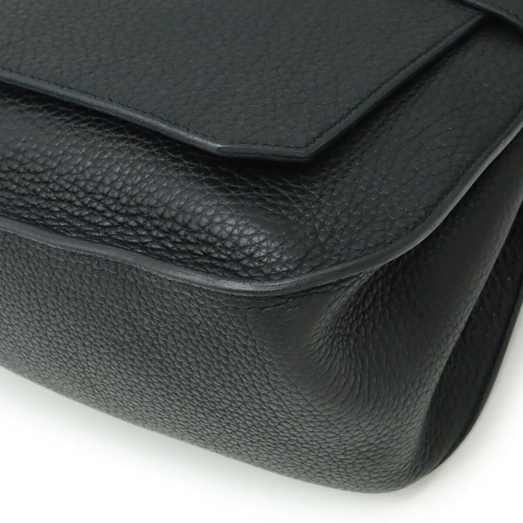 Hermes Jypsiere Black Taurillon Clemence Leather Shoulder Bag (Pre-Owned)