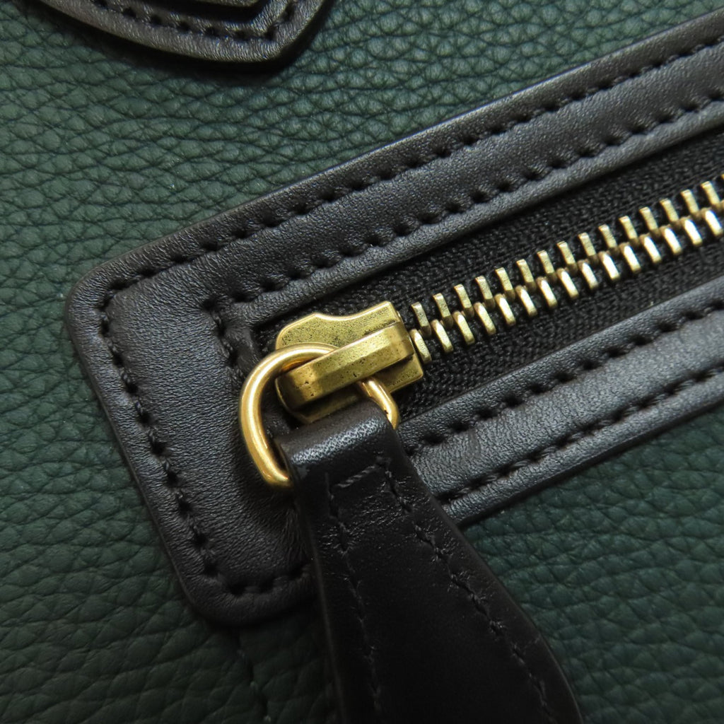 Celine Black Green Leather Handbag (Pre-Owned)