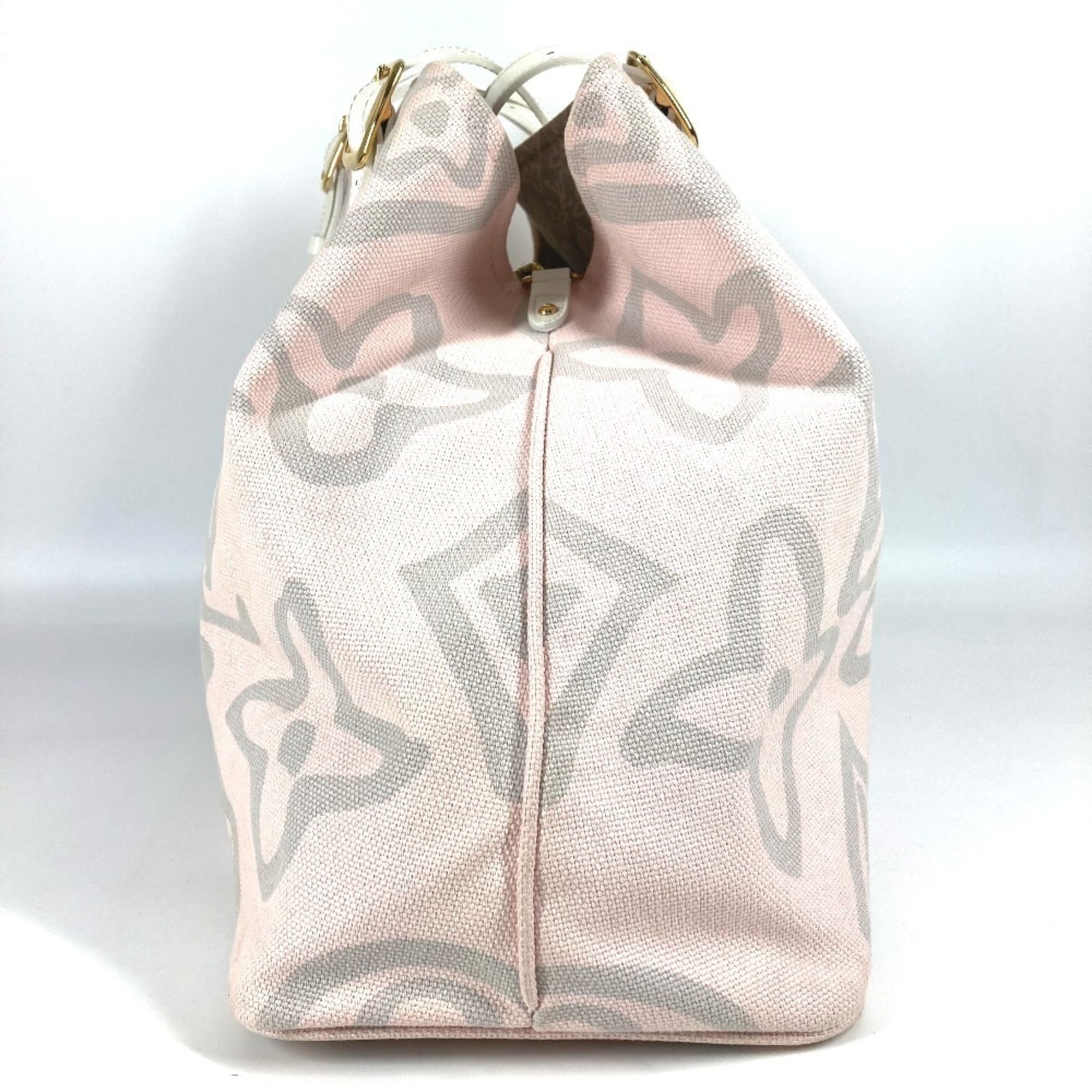 Louis Vuitton Pink Canvas Leather Boston Bag Shoulder Bag Tote Bag (Pre-Owned)