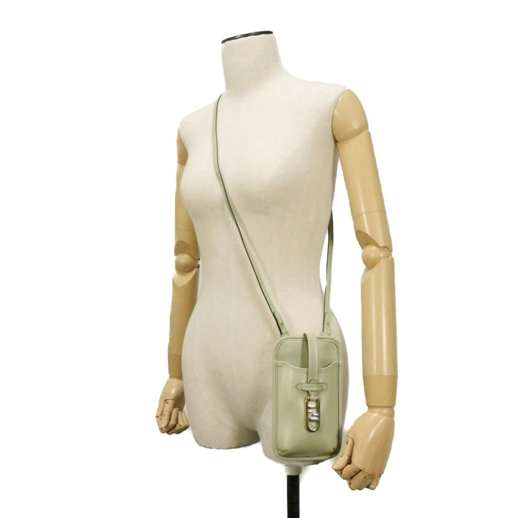 Fendi Light Green Leather Phone Wallet (Pre-Owned)