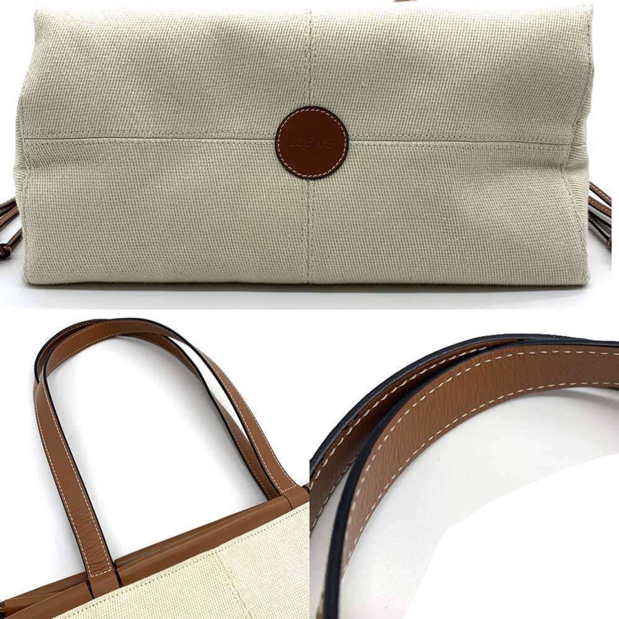 Loewe Brown Canvas Leather Shoulder Bag (Pre-Owned)