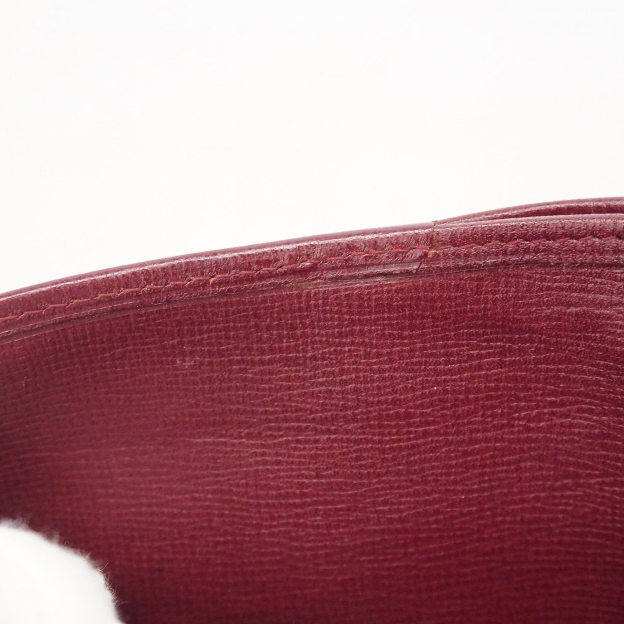 Cartier Bordeaux Leather Wallet (Tri-Fold) (Pre-Owned)