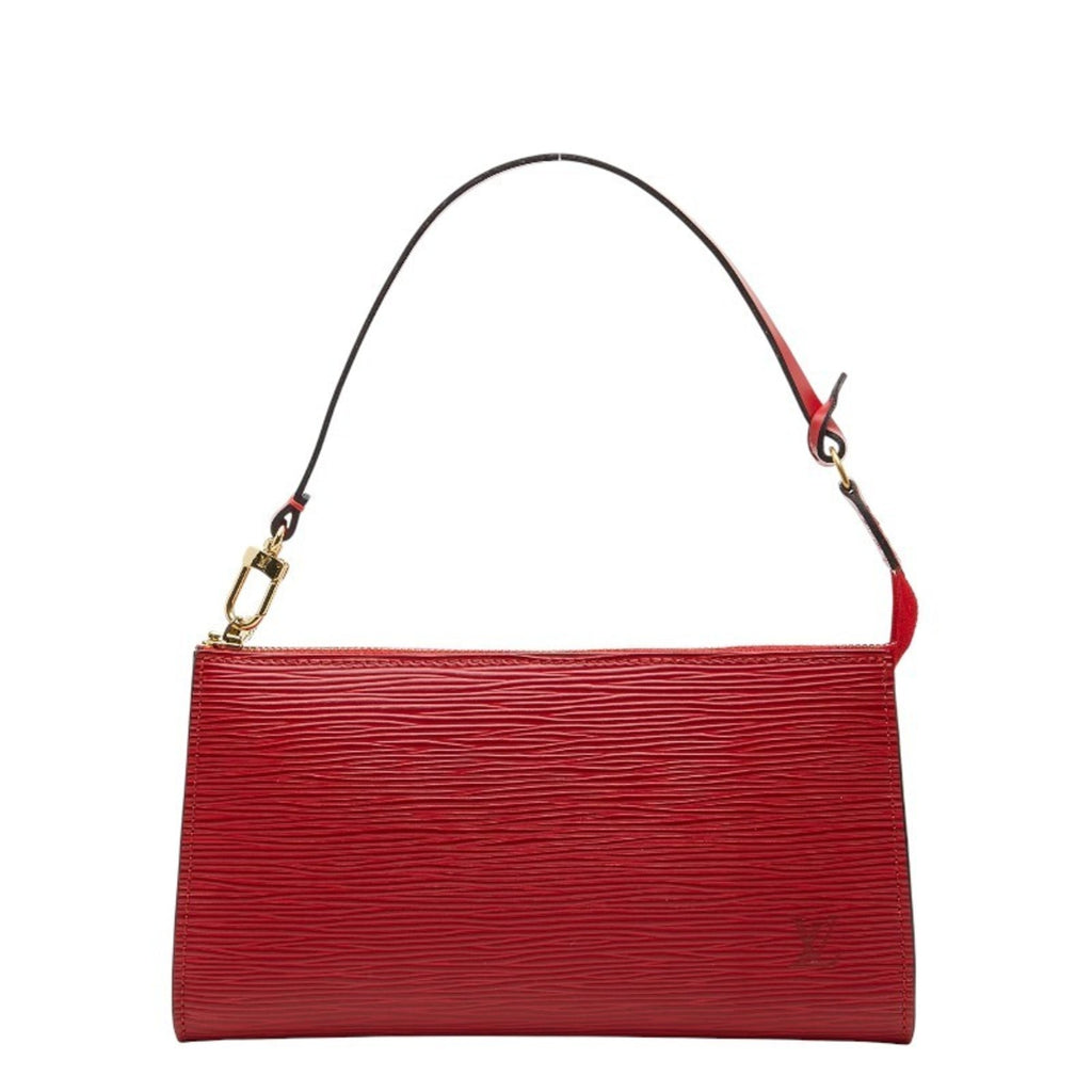 Louis Vuitton Castilian Red Leather Handbag Pochette Pouch (Pre-Owned)