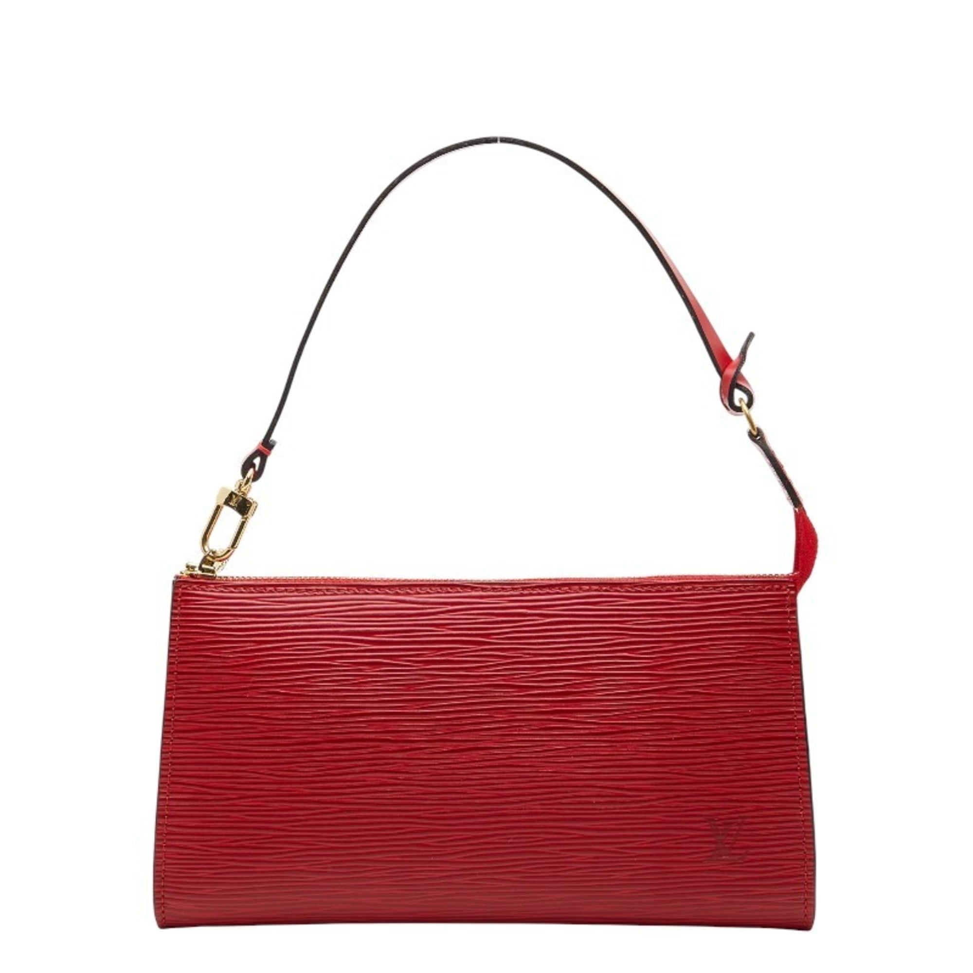 Louis Vuitton Castilian Red Leather Handbag Pochette Pouch (Pre-Owned)