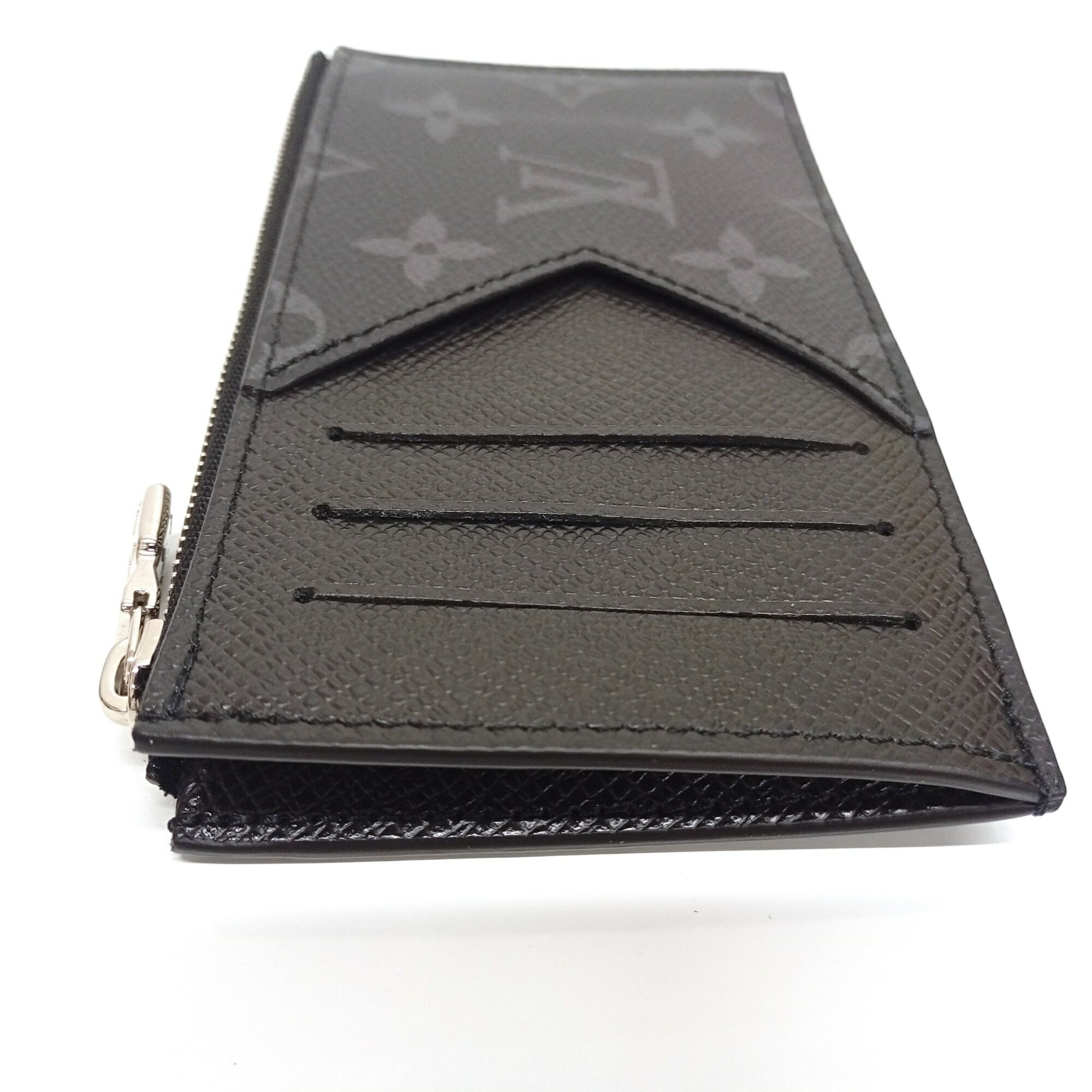 Louis Vuitton Noir Monogram Canvas Taiga Leather Leather Coin Purse/Coin Case (Pre-Owned)