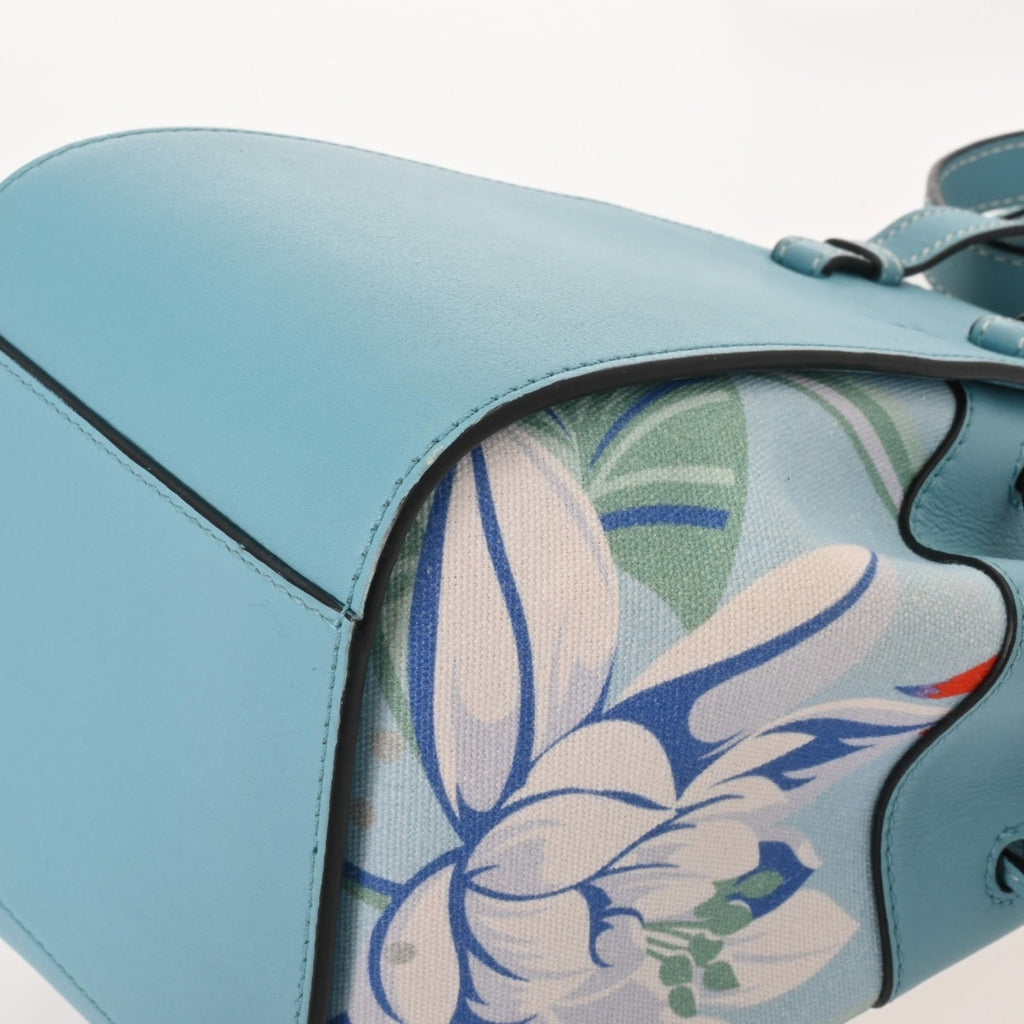 Loewe Blue Leather Canvas Shoulder Bag (Pre-Owned)
