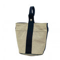 Hermes Beige Black Canvas Handbag (Pre-Owned)