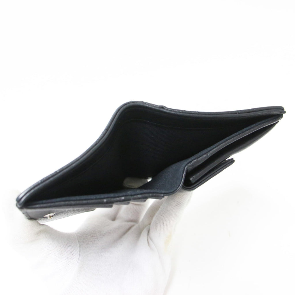 Chanel Black Leather Wallet (Bi-Fold) (Pre-Owned)