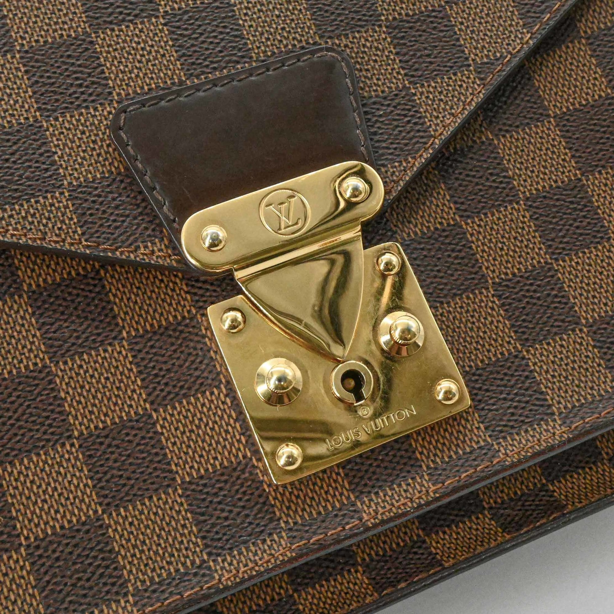 Louis Vuitton Brown Damier Canvas Damier Canvas Leather Handbag (Pre-Owned)