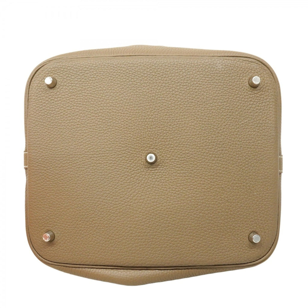 Hermes Etoupe Gray Taurillon Clemence Leather Handbag (Pre-Owned)