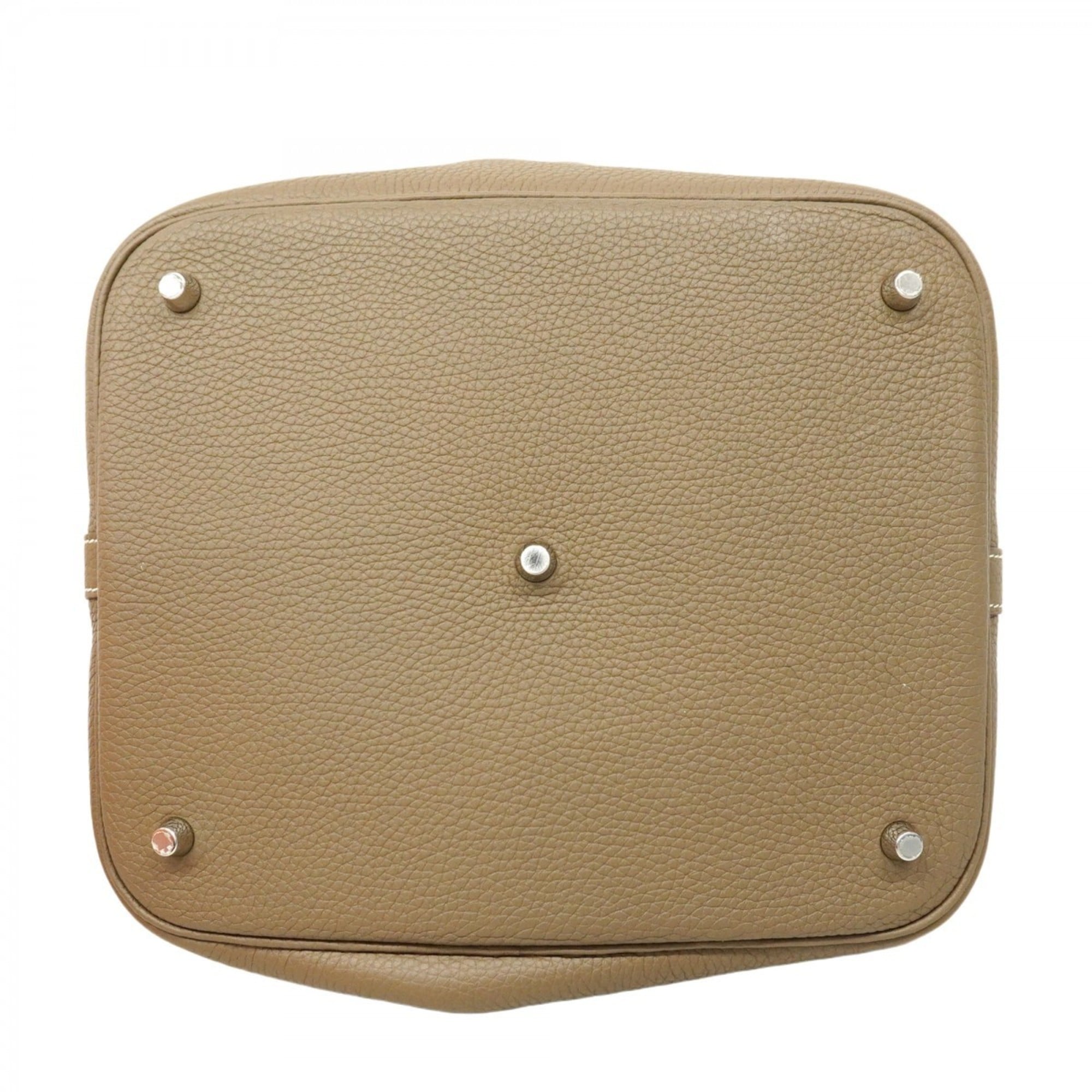 Hermes Etoupe Gray Taurillon Clemence Leather Handbag (Pre-Owned)