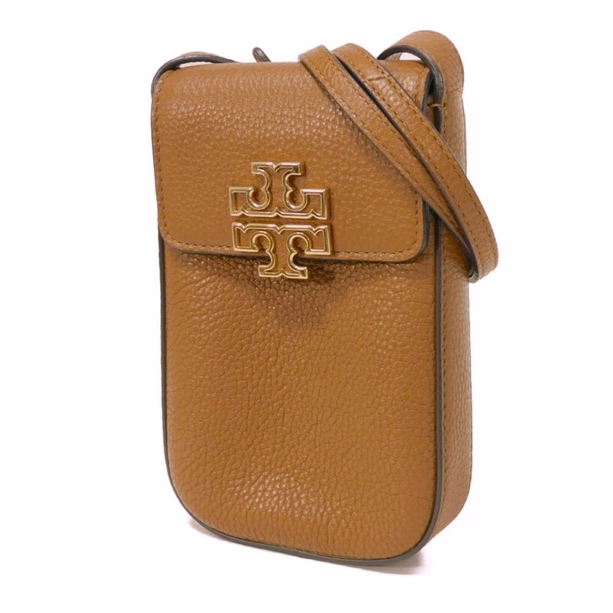 Tory Burch Brown Leather Pochette Shoulder Bag (Pre-Owned)