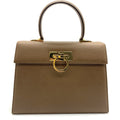 Salvatore Ferragamo Gancini Beige Leather Handbag (Pre-Owned)