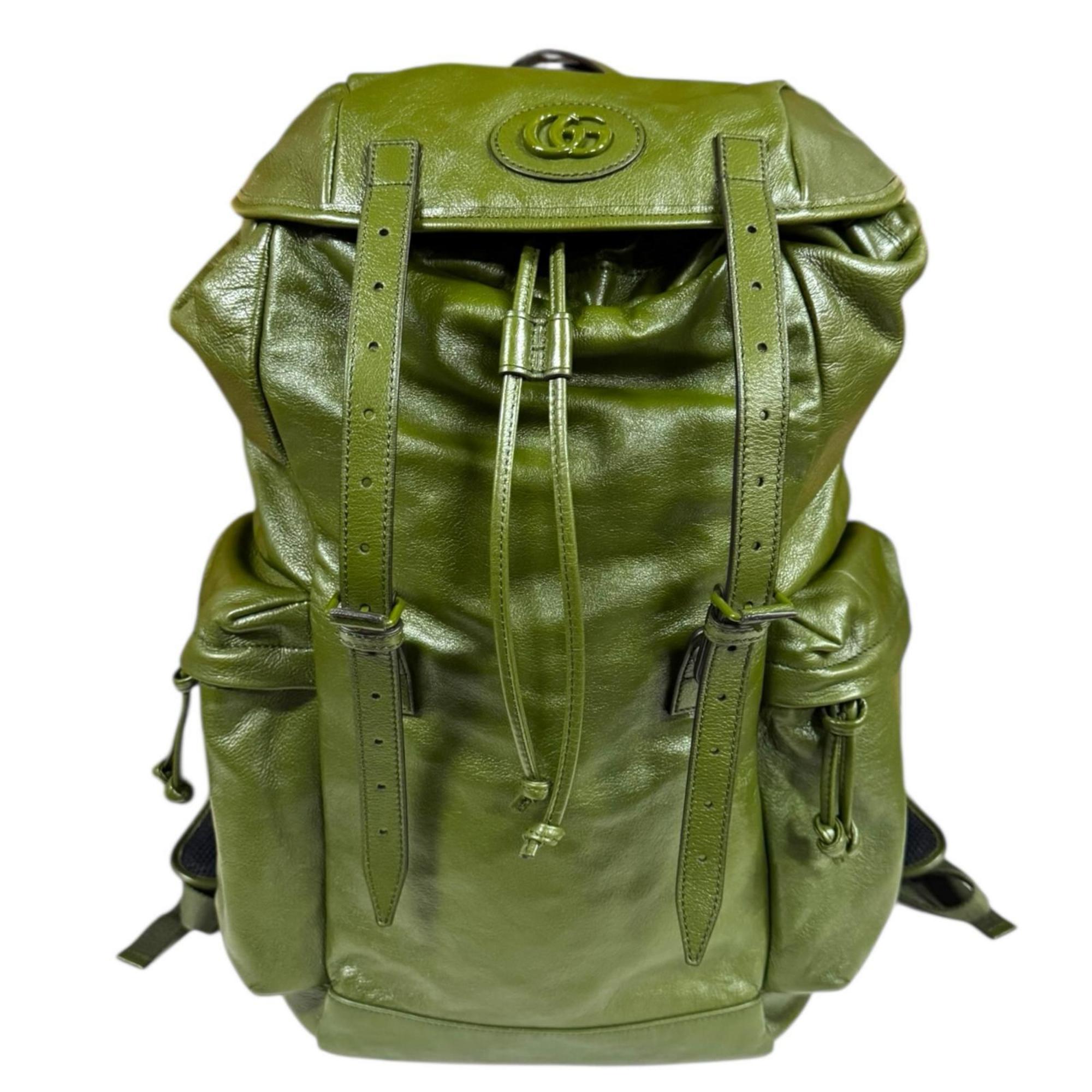 Gucci Green Leather Backpack (Pre-Owned)