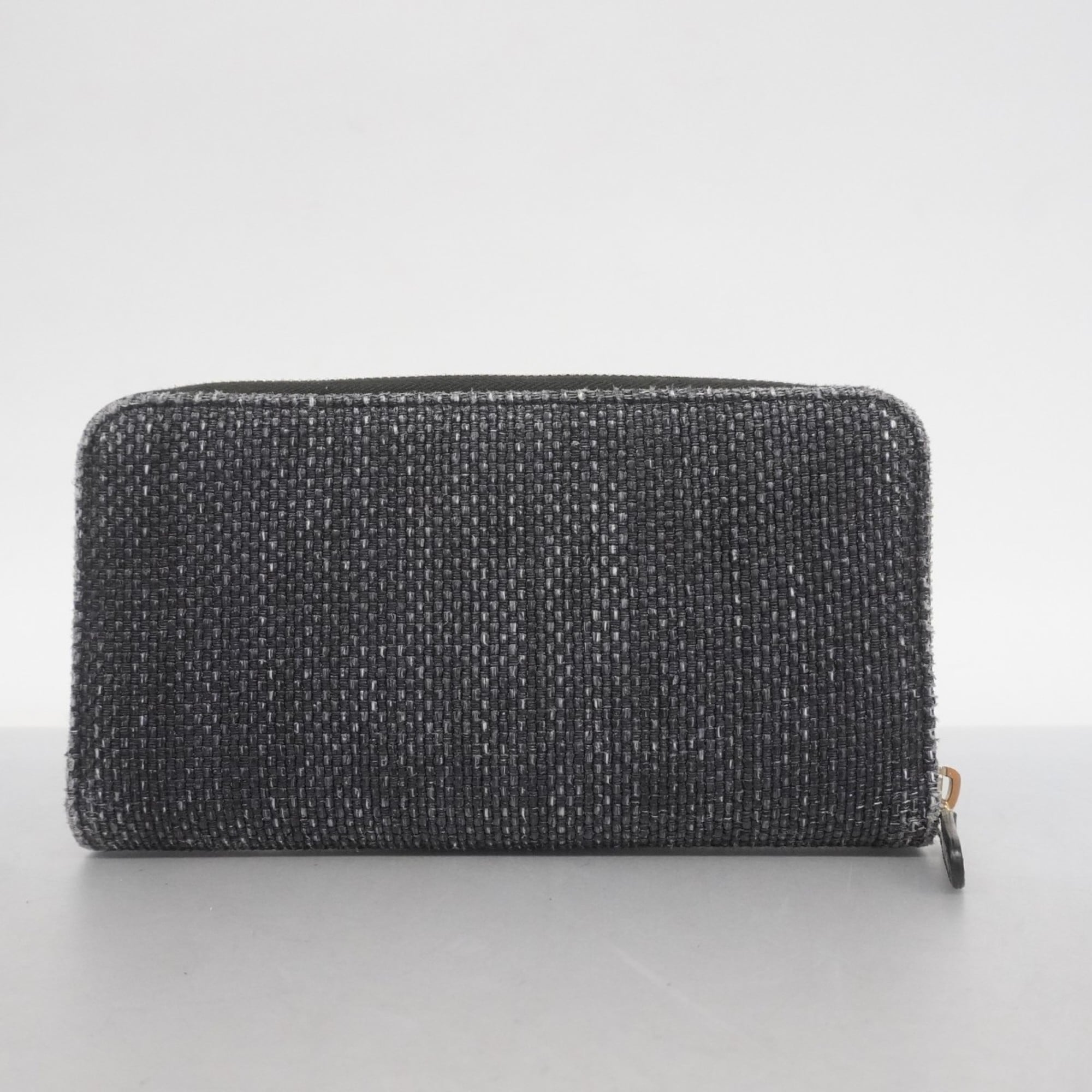 Chanel Navy Fabric Long Wallet (Bi-Fold) (Pre-Owned)