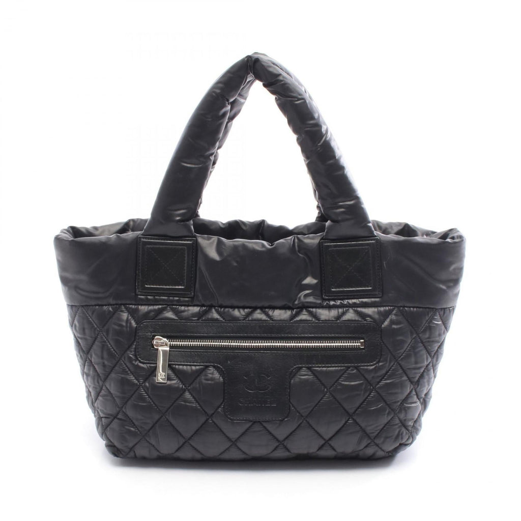 Chanel Black Bordeaux Nylon Leather Tote Bag (Pre-Owned)