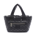 Chanel Black Bordeaux Nylon Leather Tote Bag (Pre-Owned)