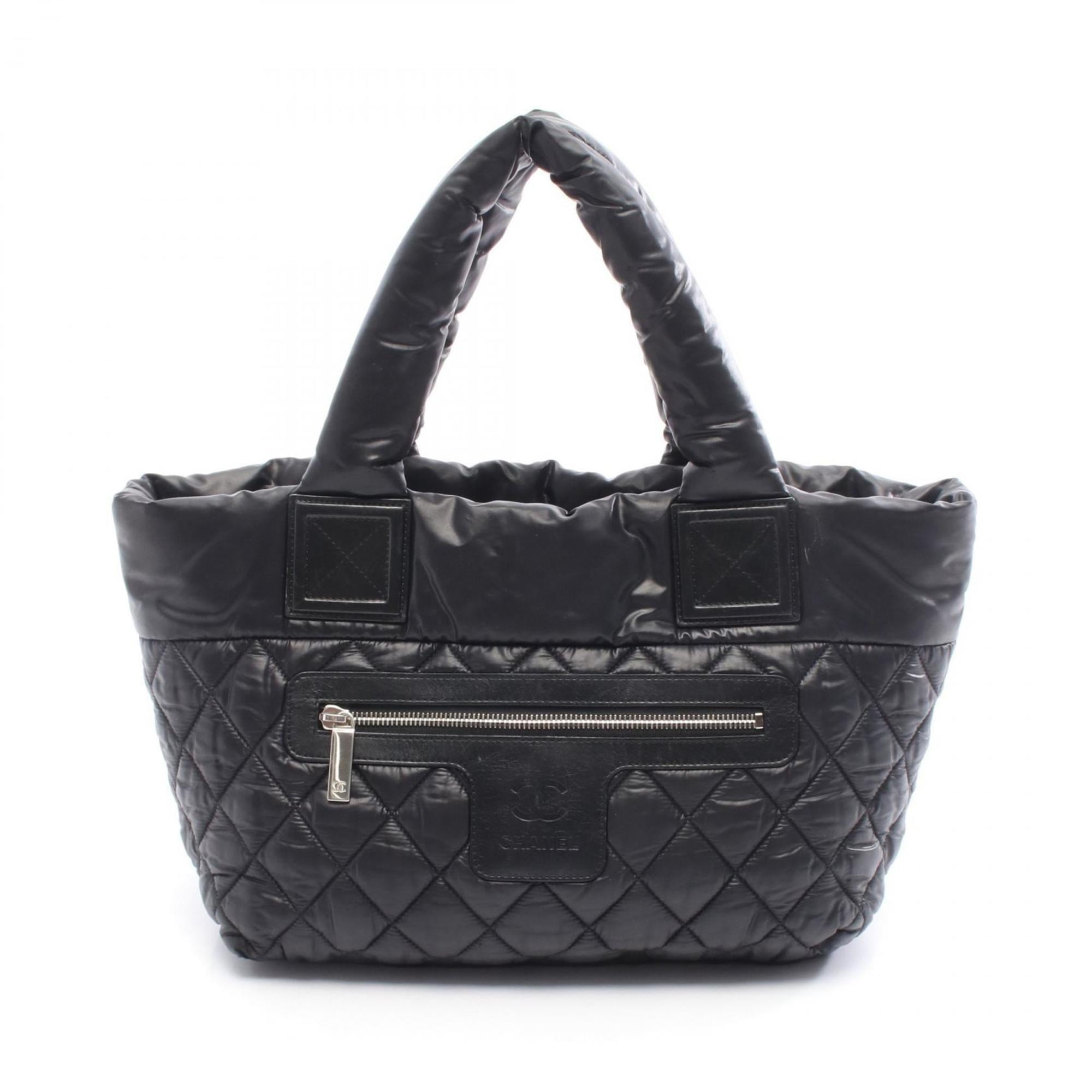 Chanel Black Bordeaux Nylon Leather Tote Bag (Pre-Owned)