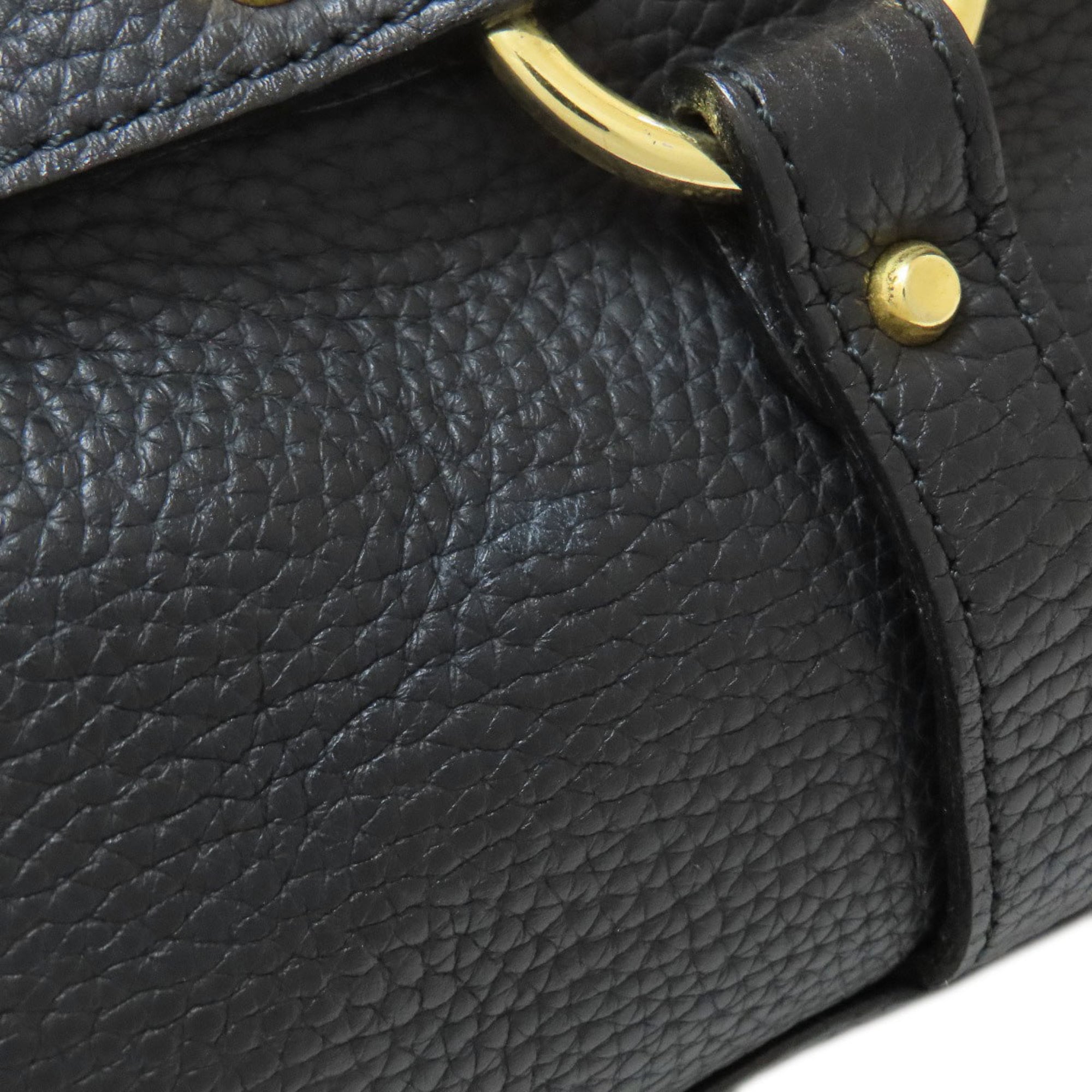 A.D.M.J Black Leather Boston Bag (Pre-Owned)