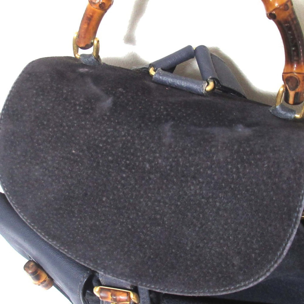 Gucci Navy Suede Leather Backpack (Pre-Owned)