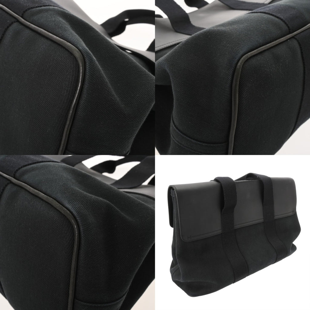 Hermes Black Toile Chevron Handbag (Pre-Owned)