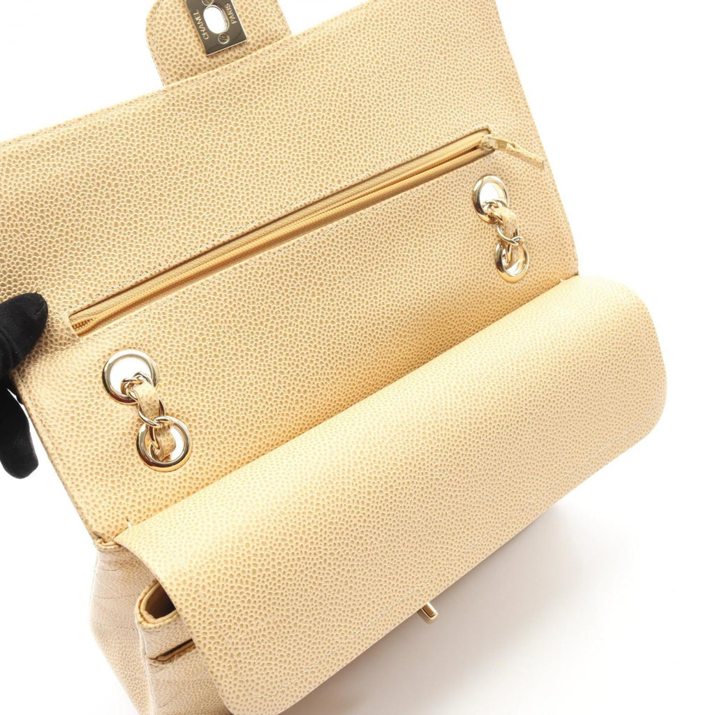Chanel Beige Grained Calfskin Shoulder Bag (Pre-Owned)