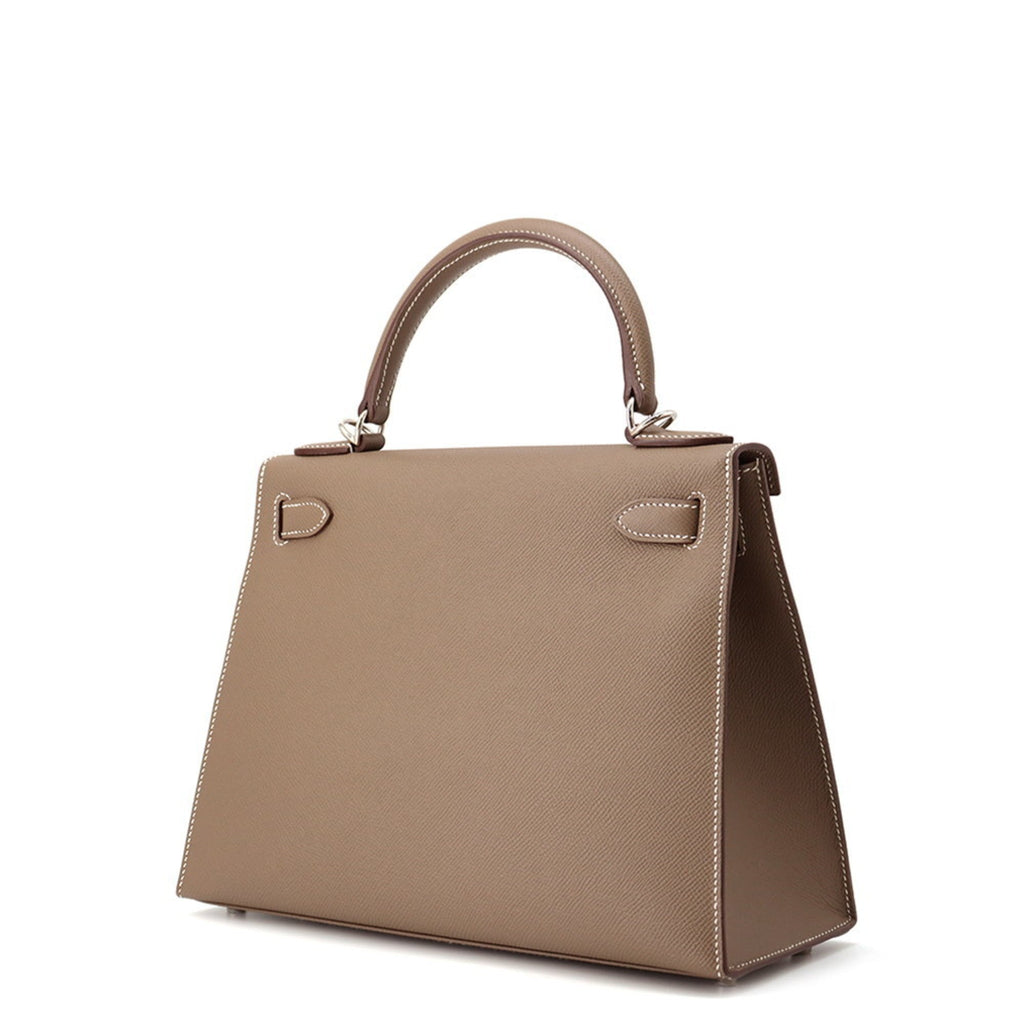 Hermes Kelly Etoupe Gray Epsom Leather Handbag (Pre-Owned)