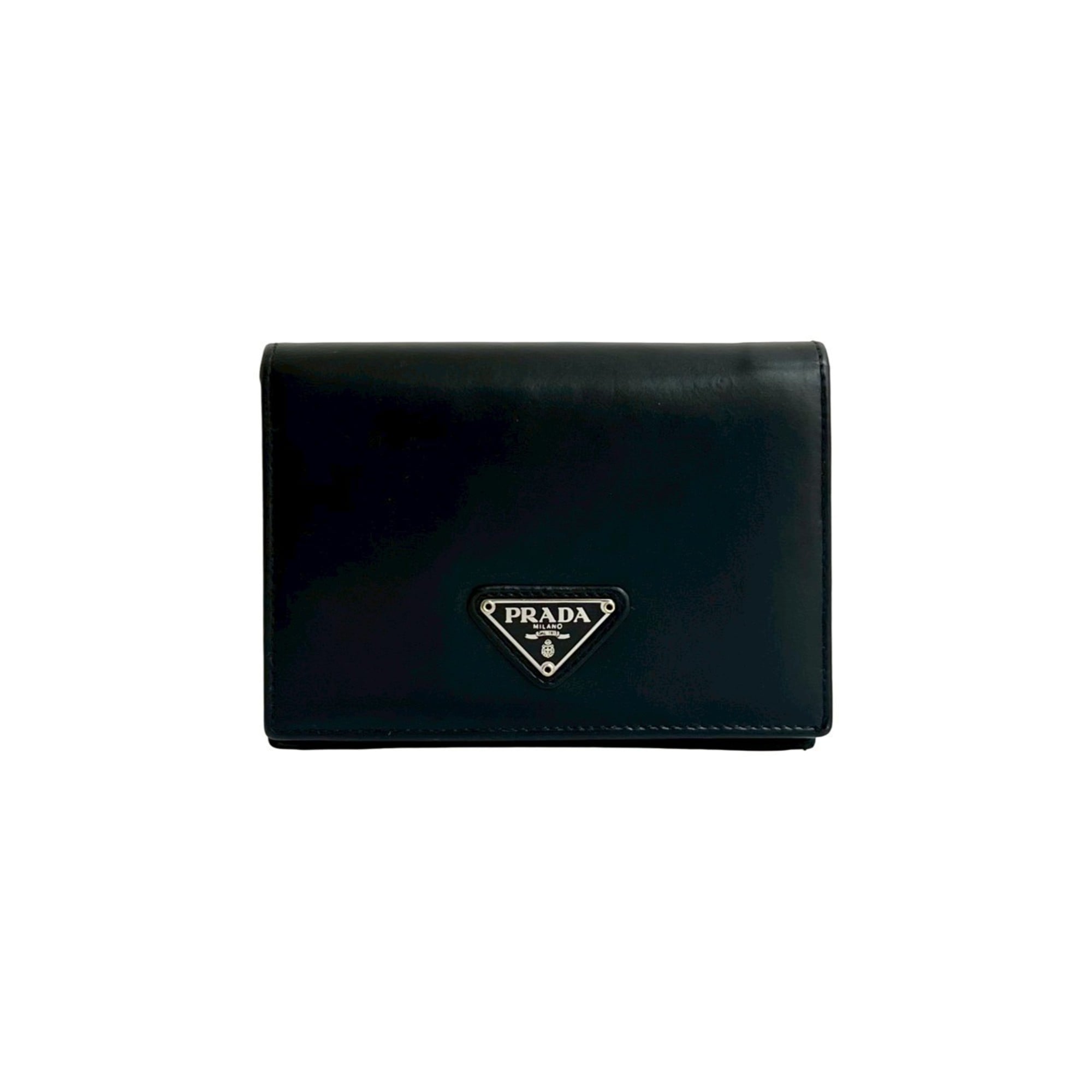 Prada Black Leather Wallet (Bi-Fold) (Pre-Owned)