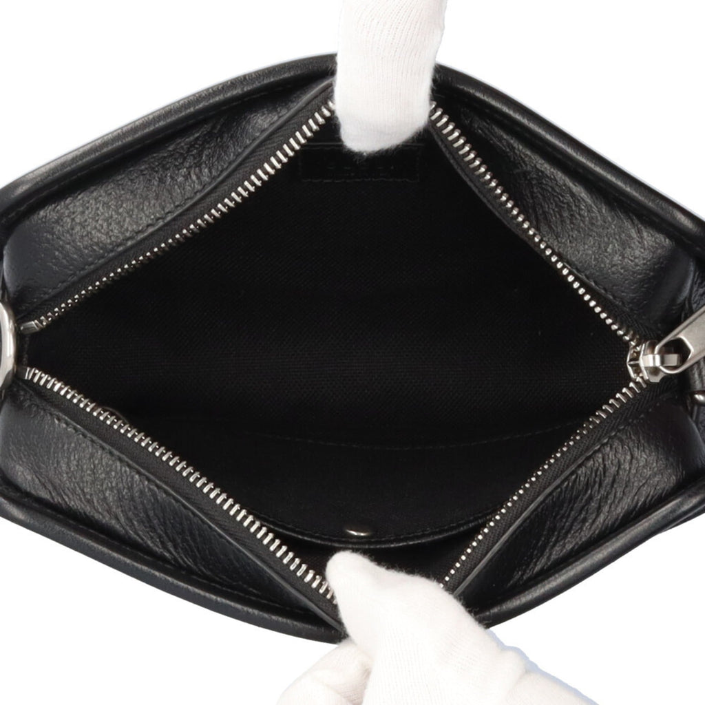 Gucci Black Gg Canvas Leather Shoulder Bag (Pre-Owned)