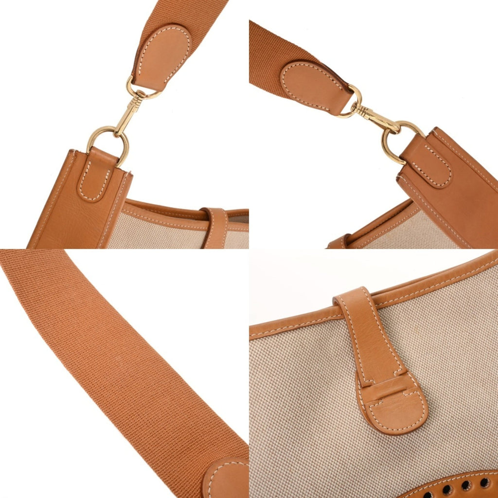 Hermes Natural Toile H Chamonix Leather Shoulder Bag (Pre-Owned)