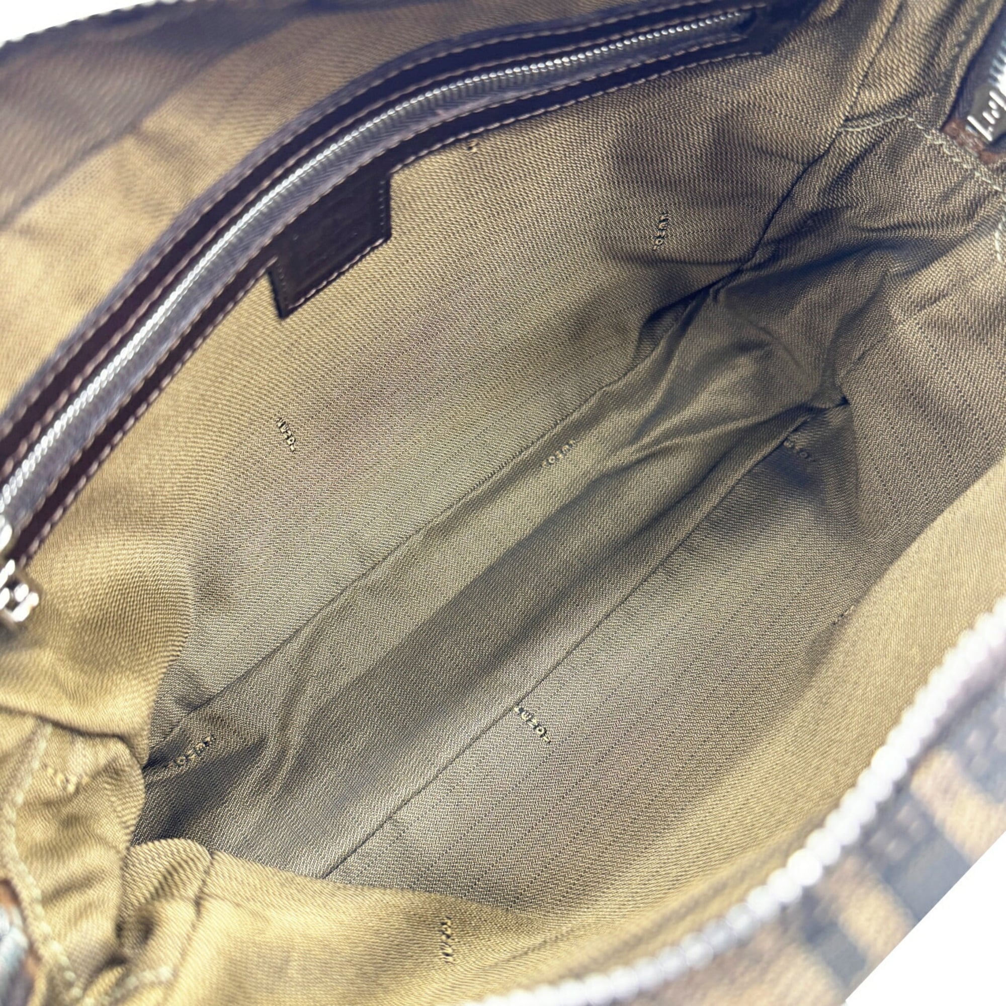 Fendi Brown Canvas Leather Handbag (Pre-Owned)