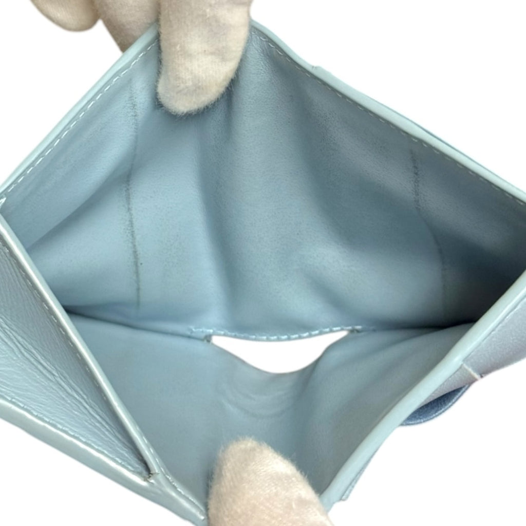 Bottega Veneta Intrecciato Blue Leather Wallet (Bi-Fold) (Pre-Owned)