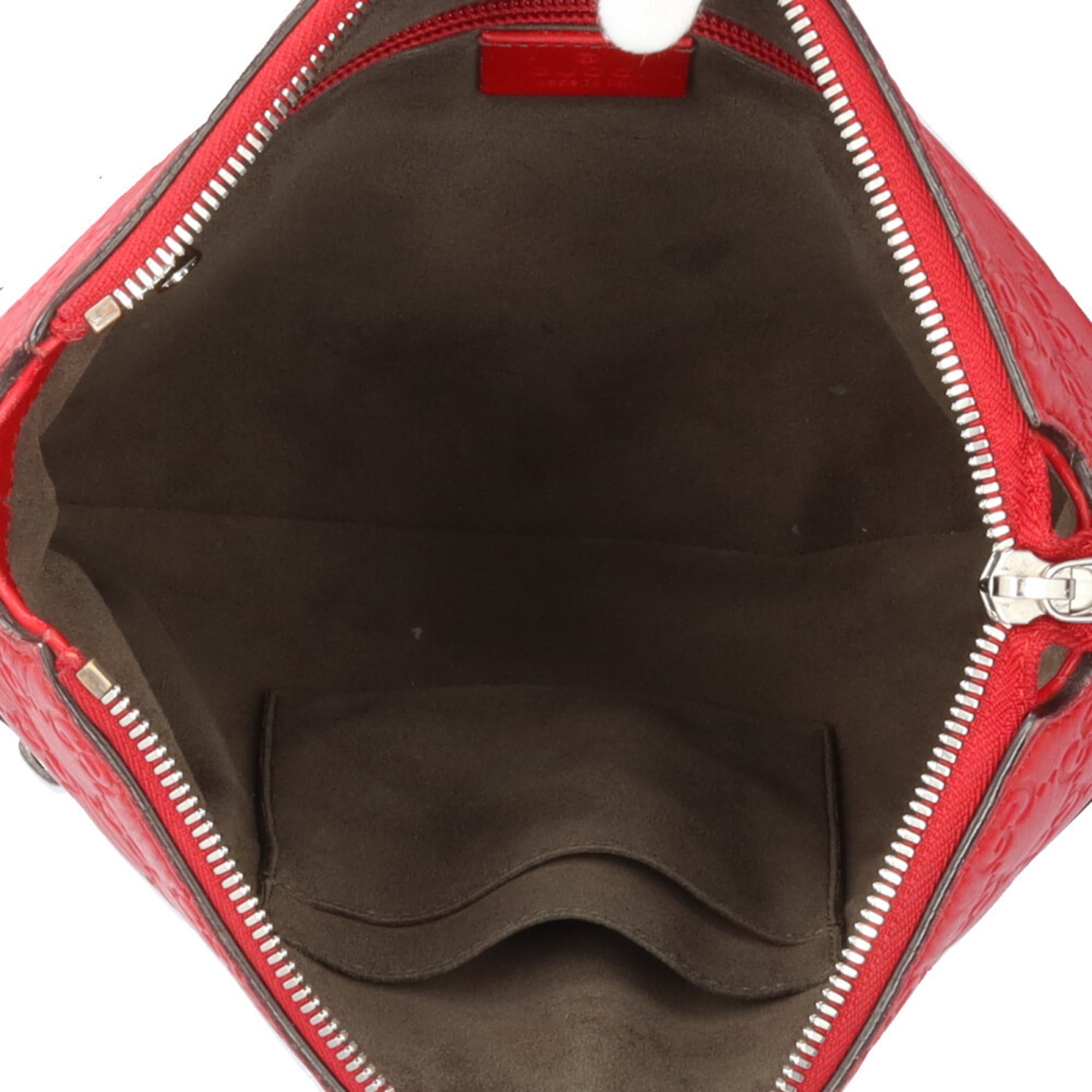 Gucci Red Color Leather Messenger Bag Shoulder Bag (Pre-Owned)